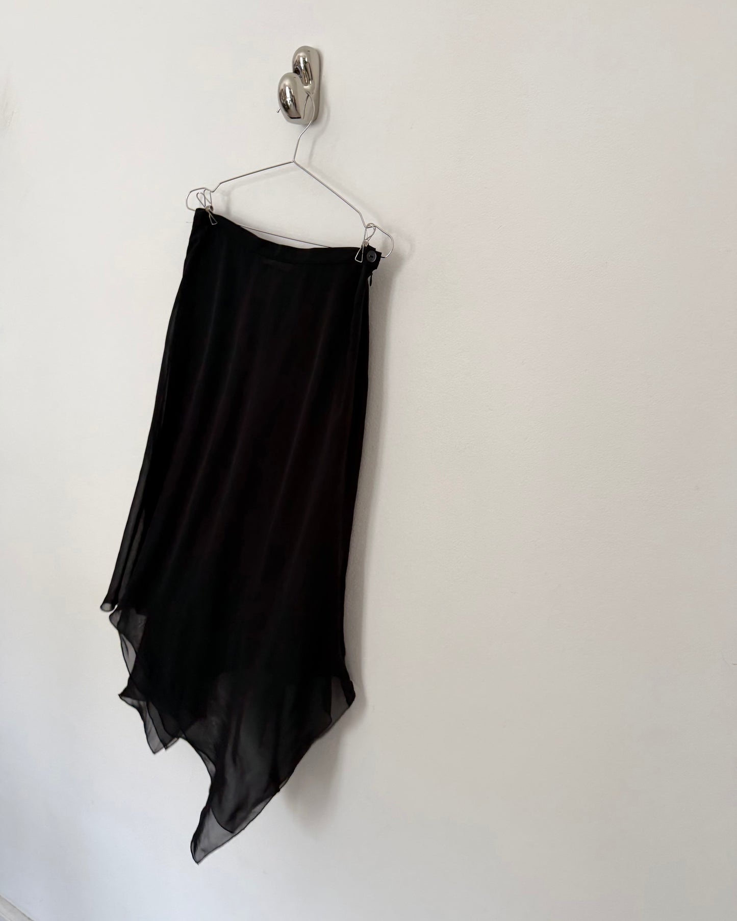 Asymmetric midi skirt