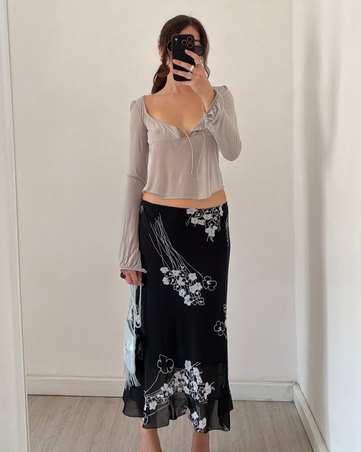 00s floral midi skirt