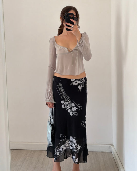 00s floral midi skirt