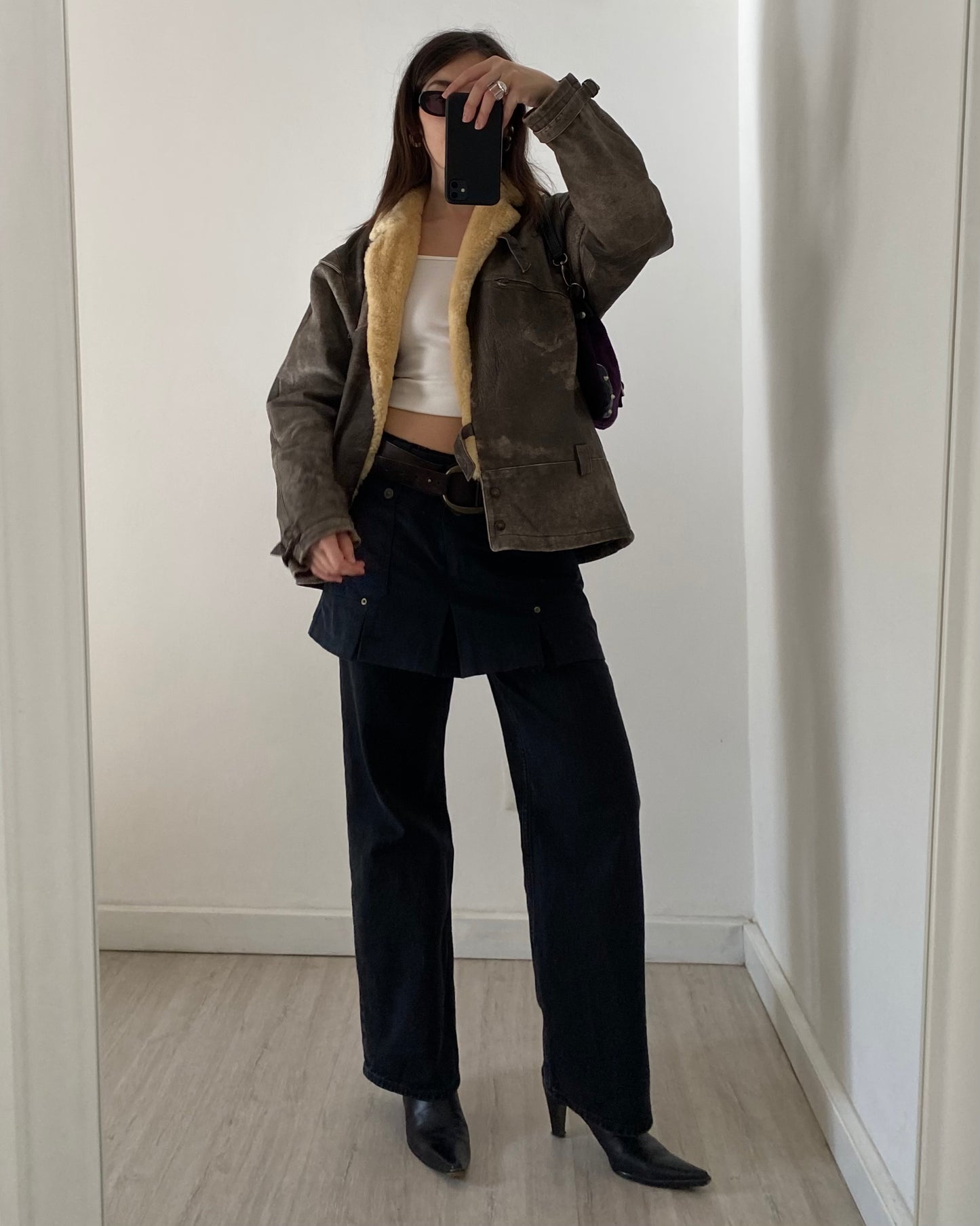 90s distressed leather jacket