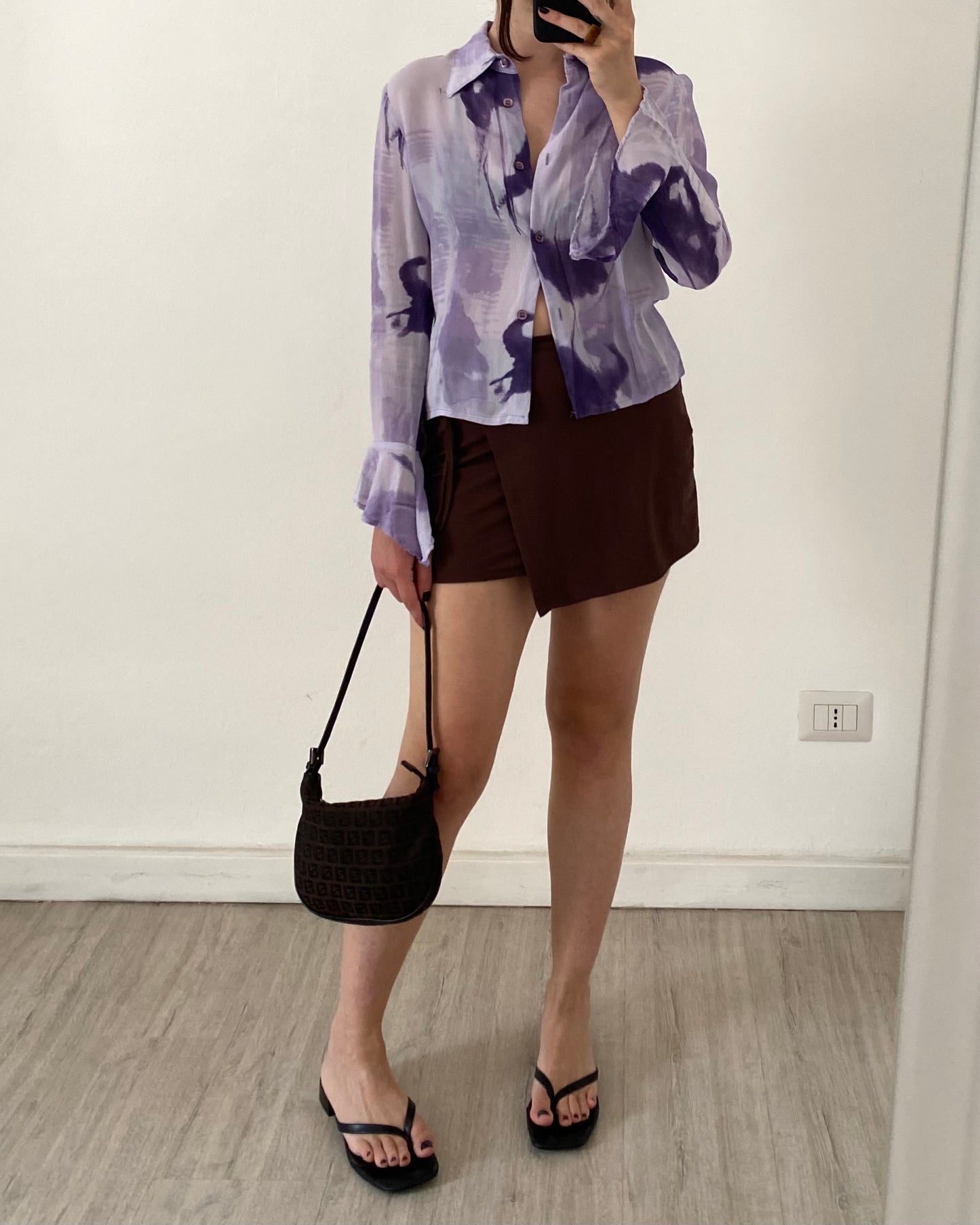 Sheer printed shirt