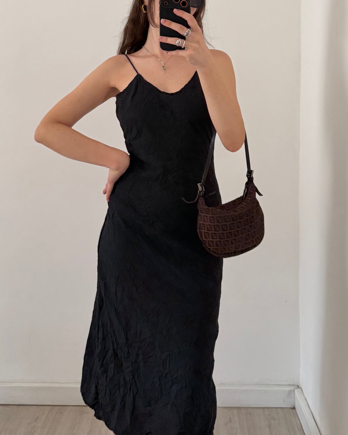 Crinkle minimalist cotton dress