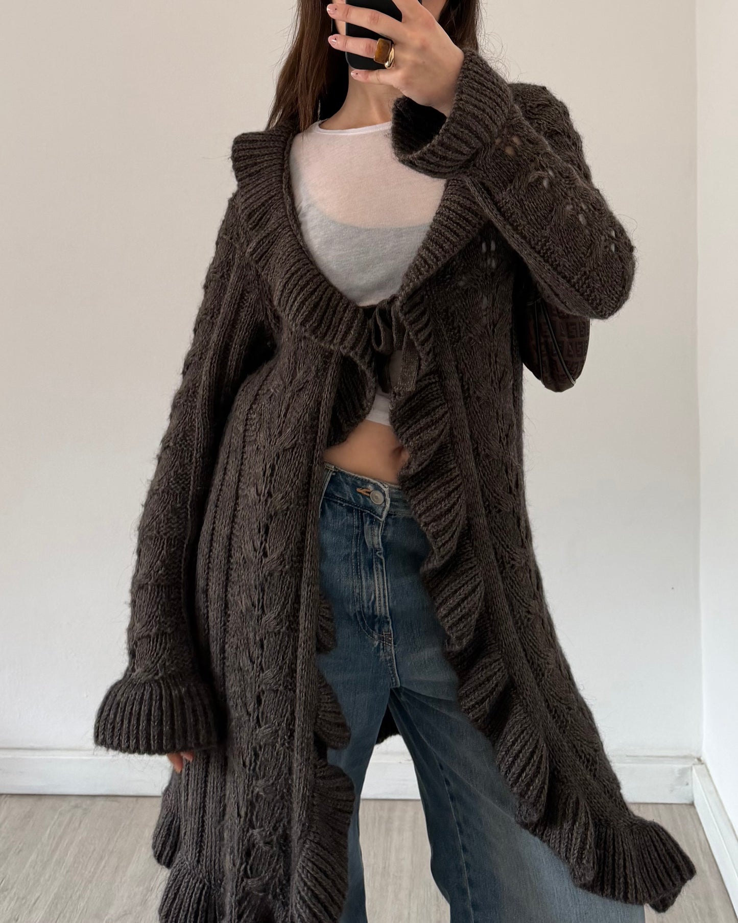 Wool maxi cardigan