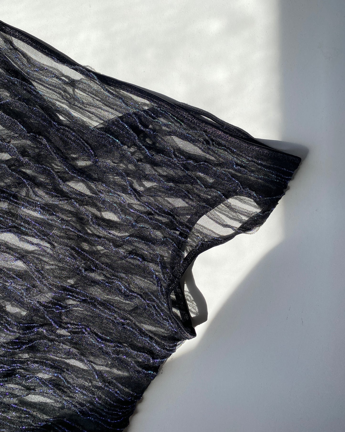 00s sheer top with lurex details