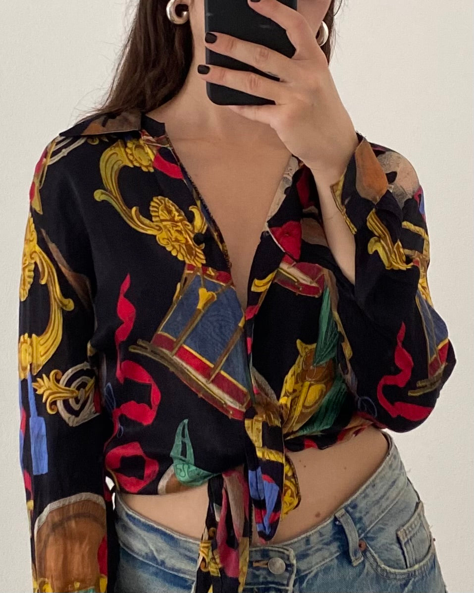 Baroque print vintage shirt