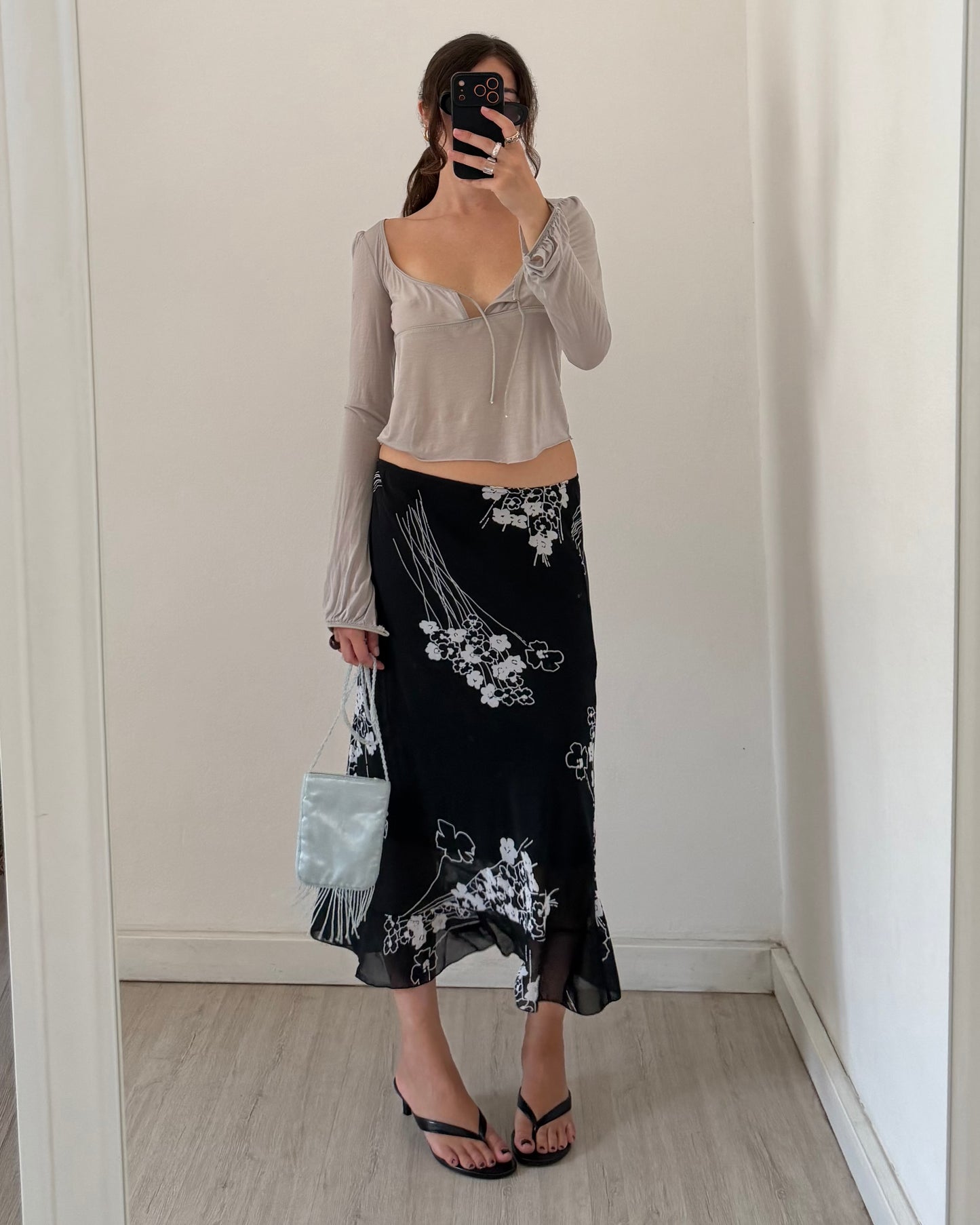 00s floral midi skirt