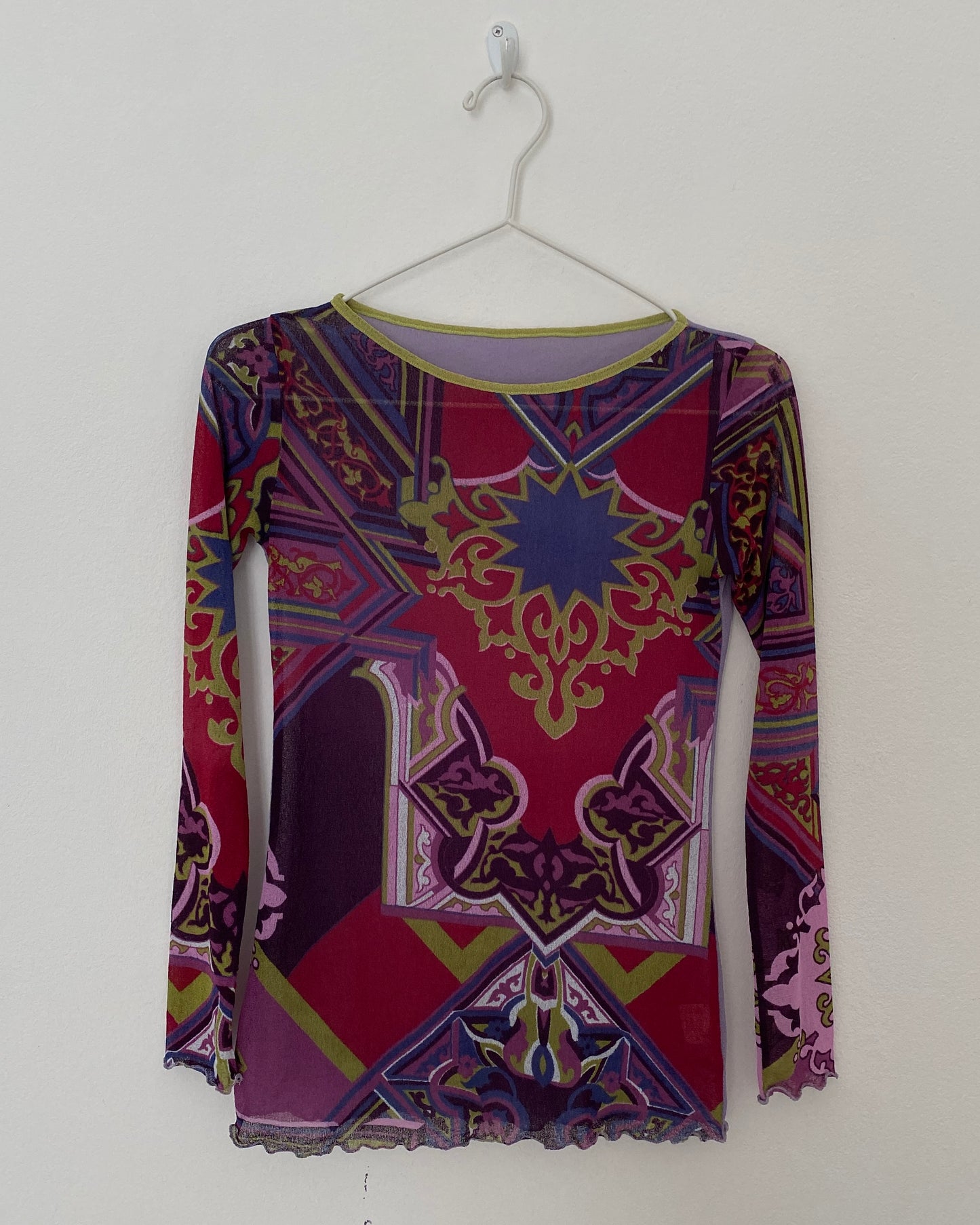 00s graphic print long sleeves top