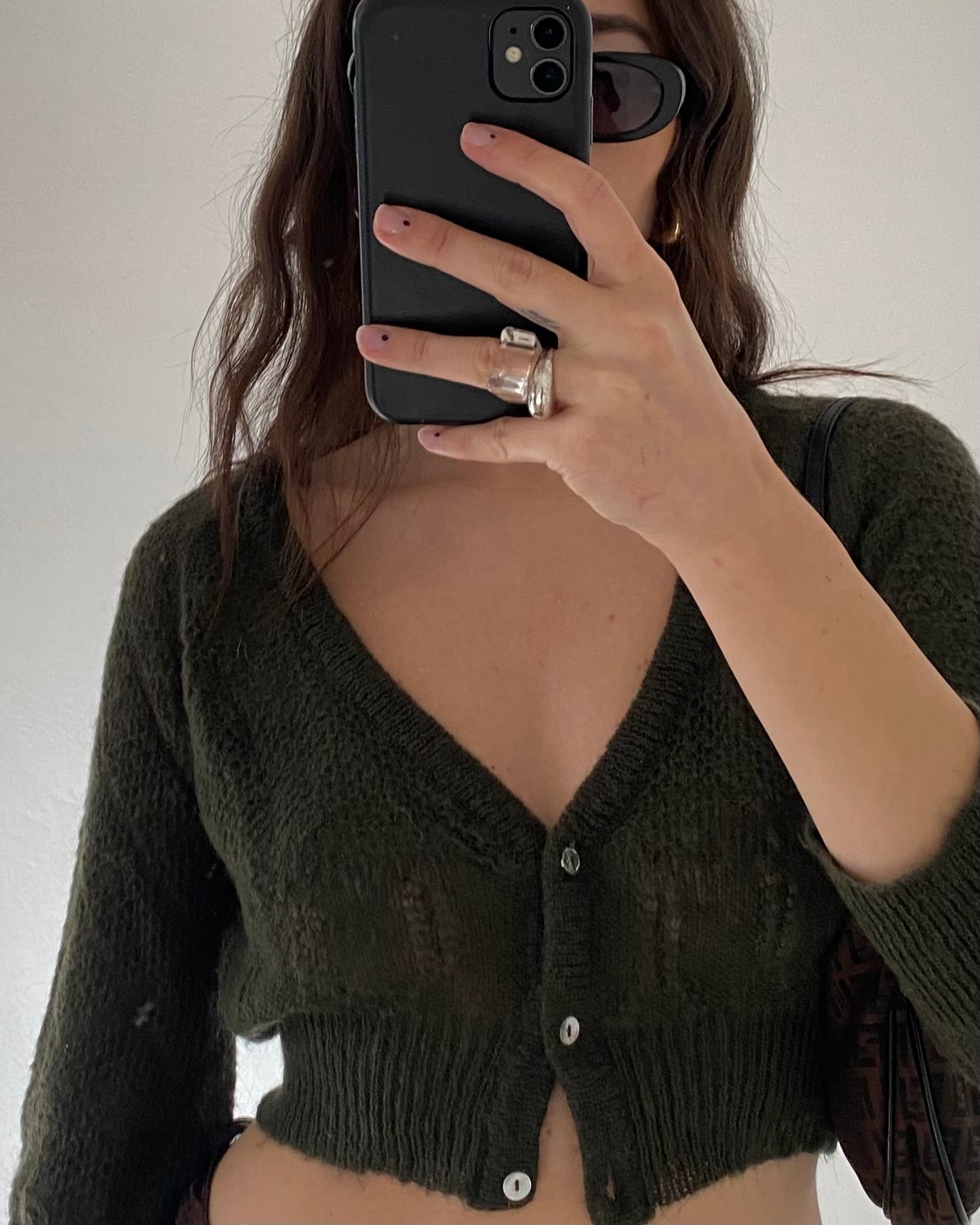 Mohair knitted crop top