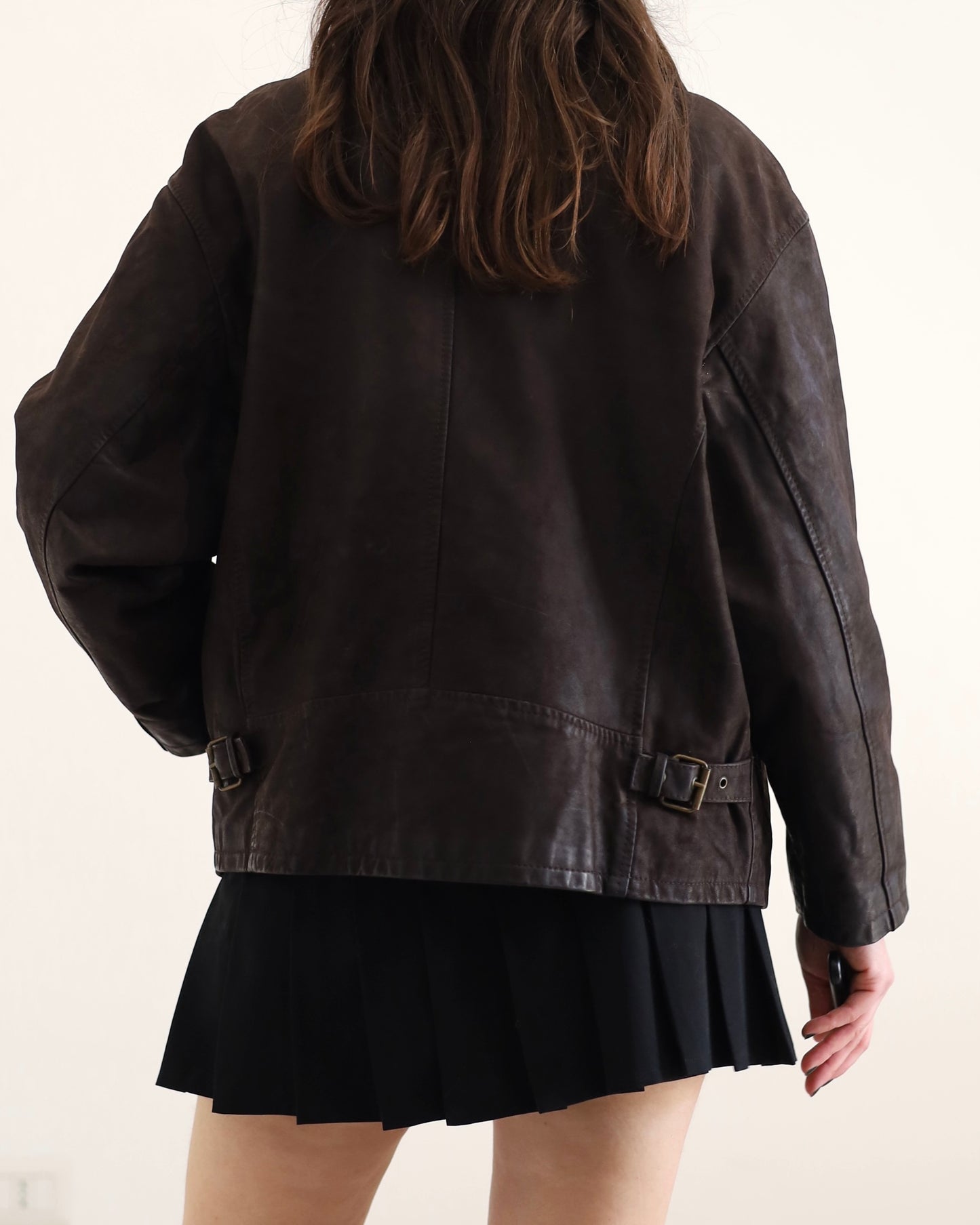 Brown leather jacket