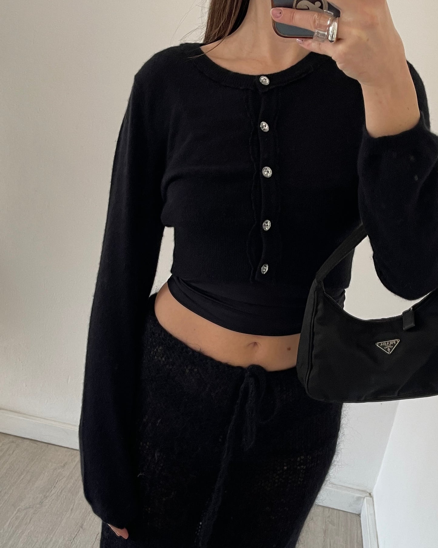 Angora wool mini cardigan