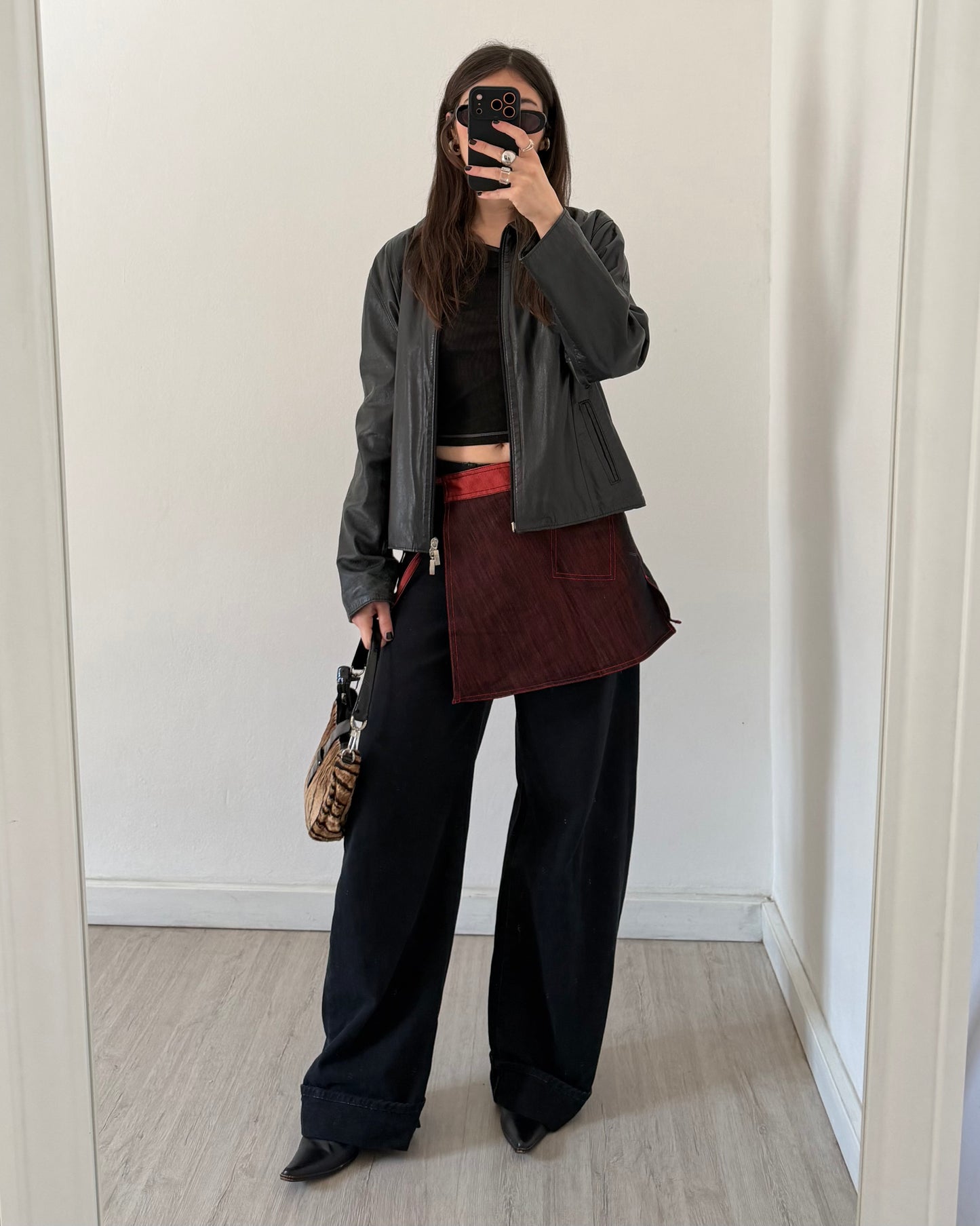 y2k wrap mini skirt