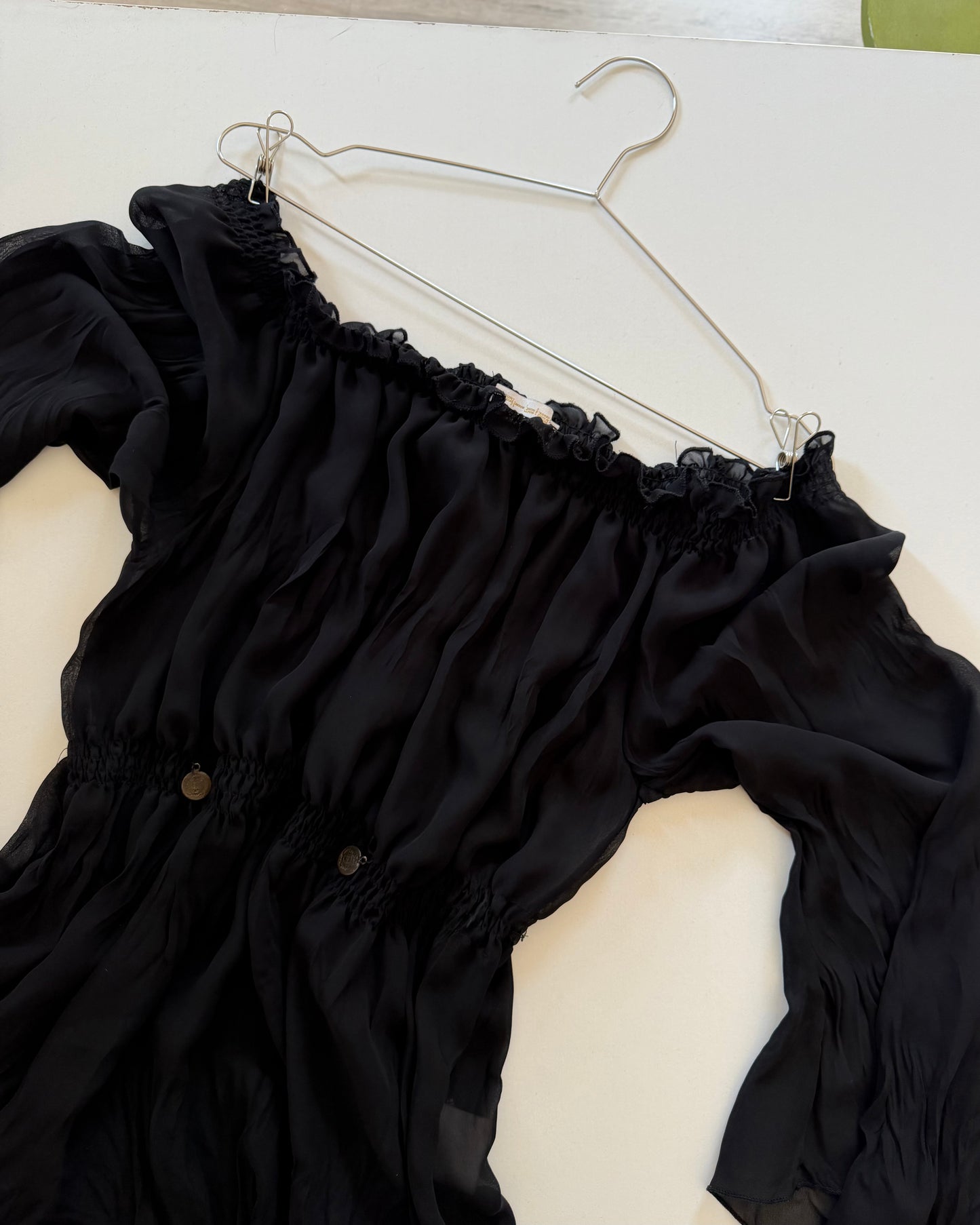 Sheer ruched top