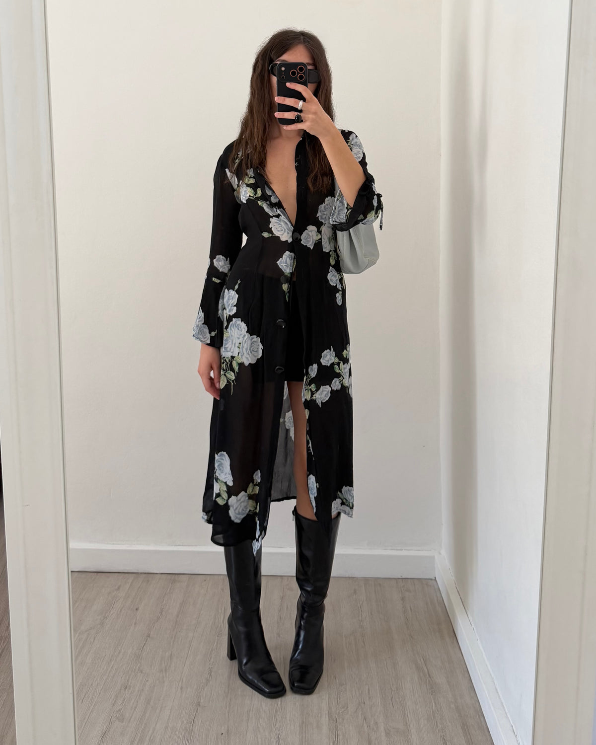 90s sheer cardigan dress