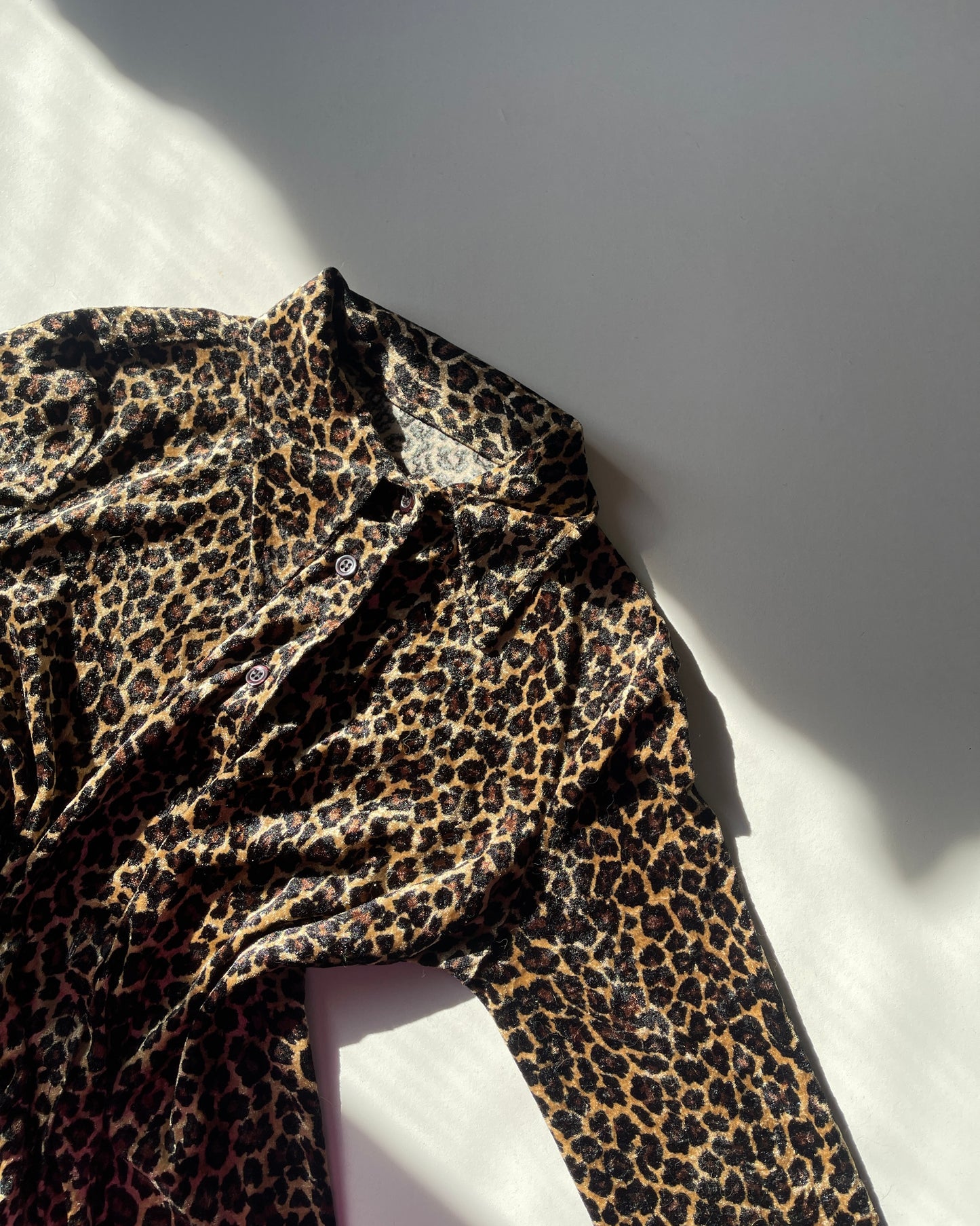 Velvet leopard print shirt