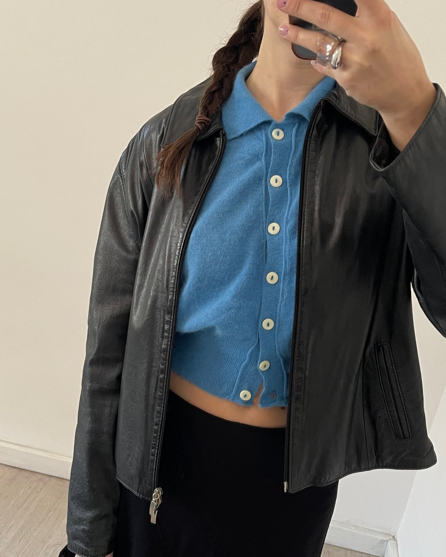 90s angora wool polo sweater