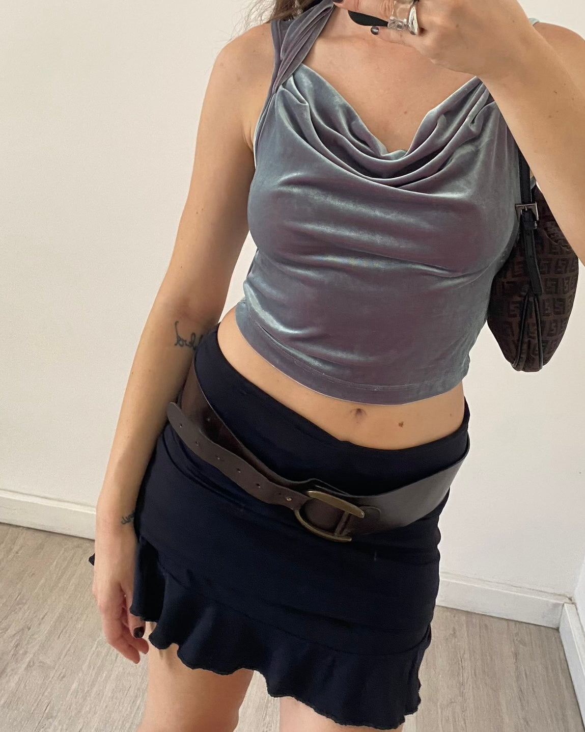 Iridescent velour top