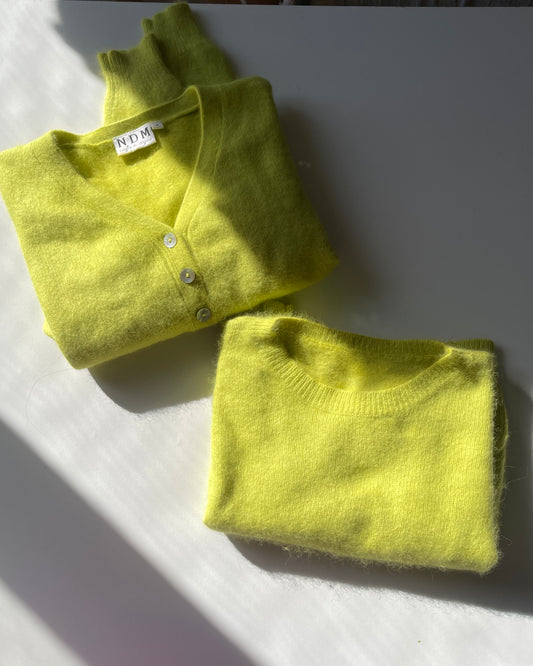 Angora wool twin-set