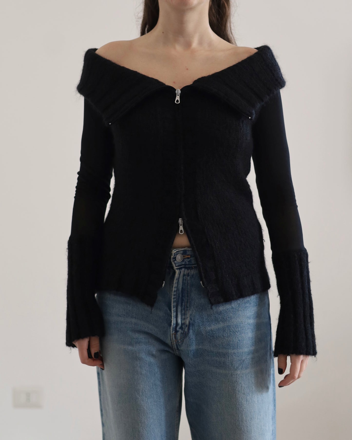 Double zip knit top