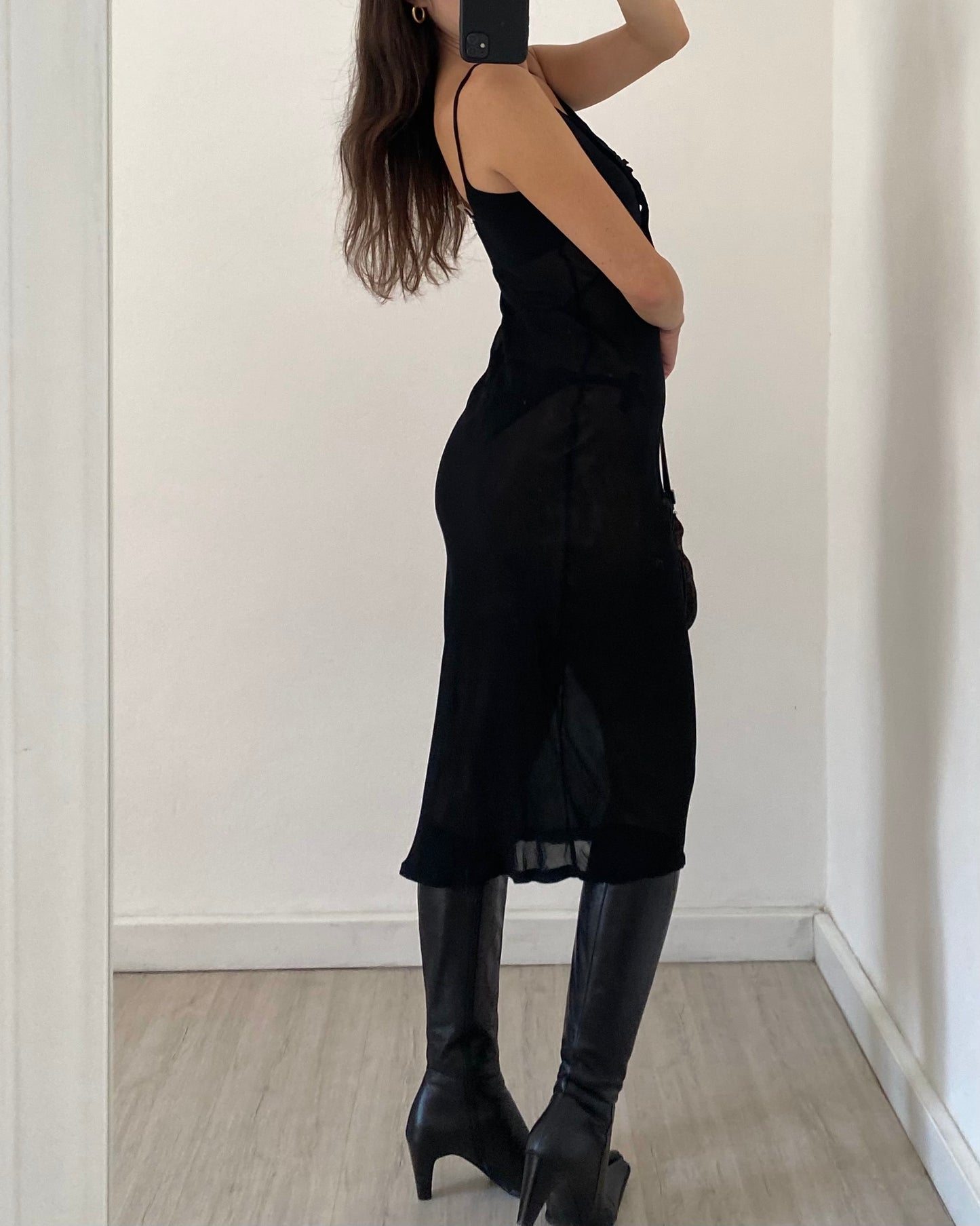 00s sheer midi dress