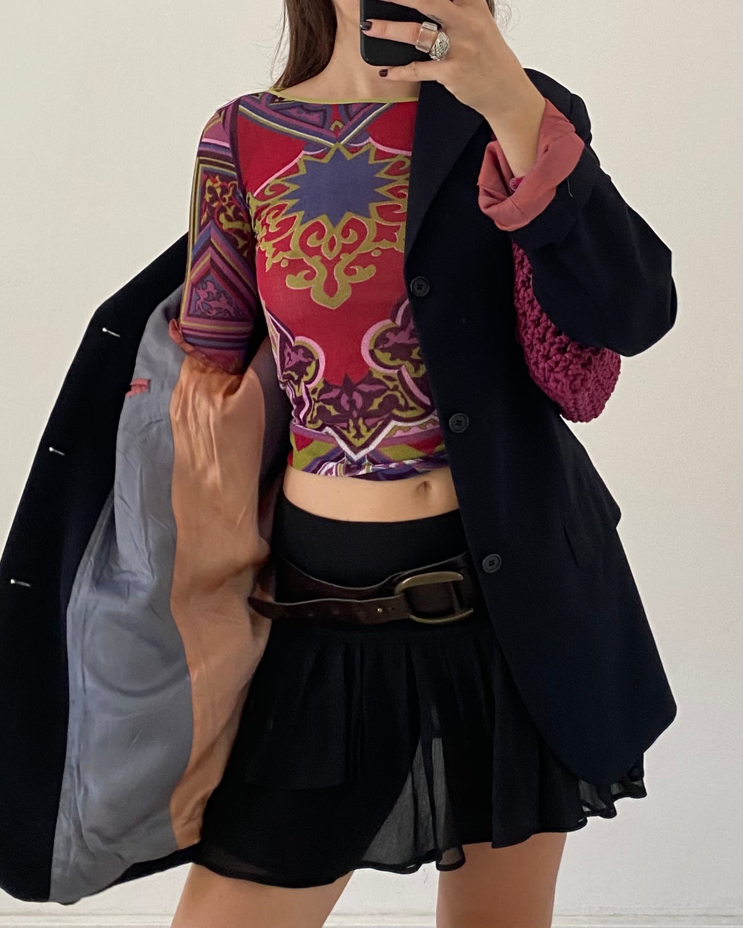 00s graphic print long sleeves top