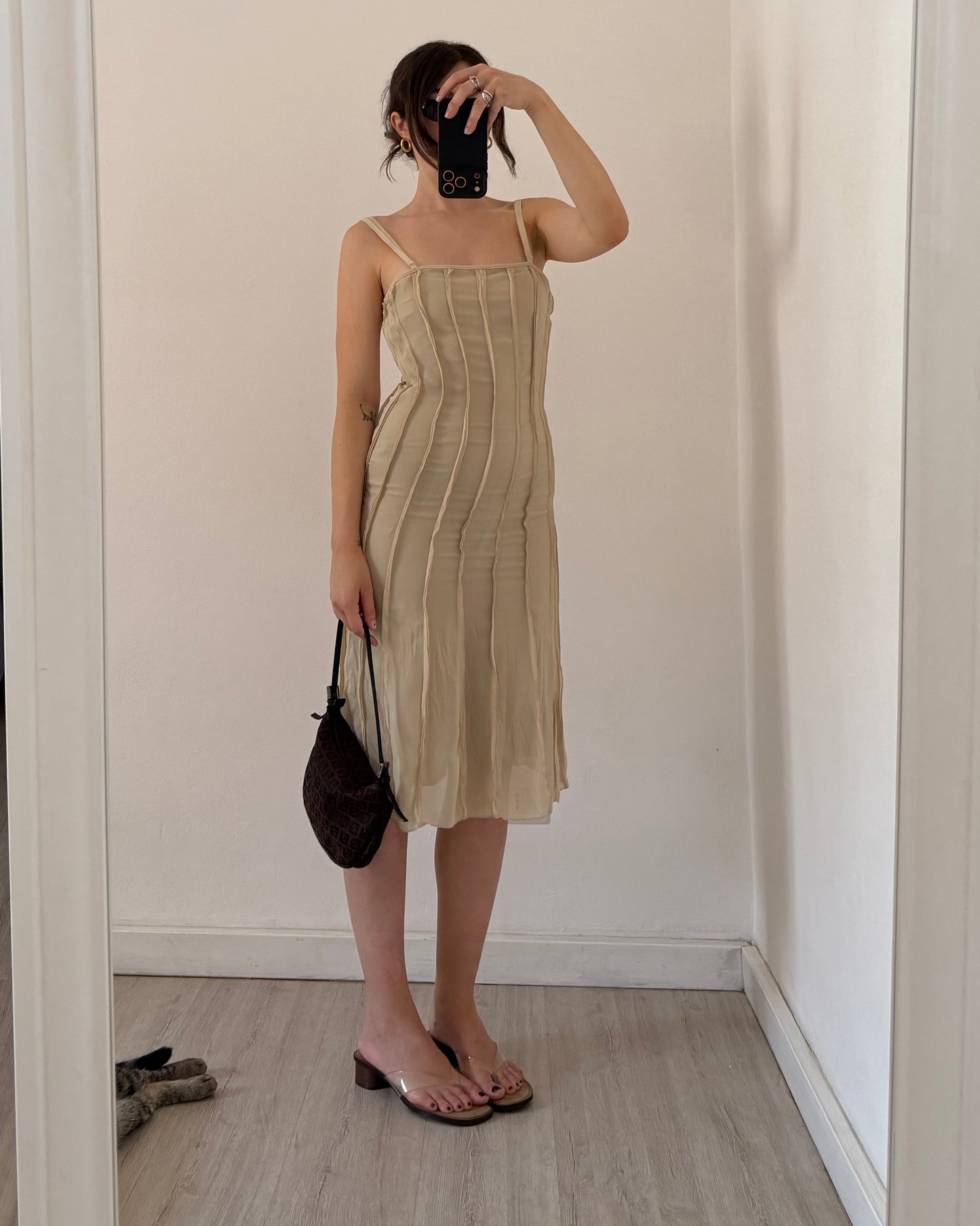00s textured midi dress
