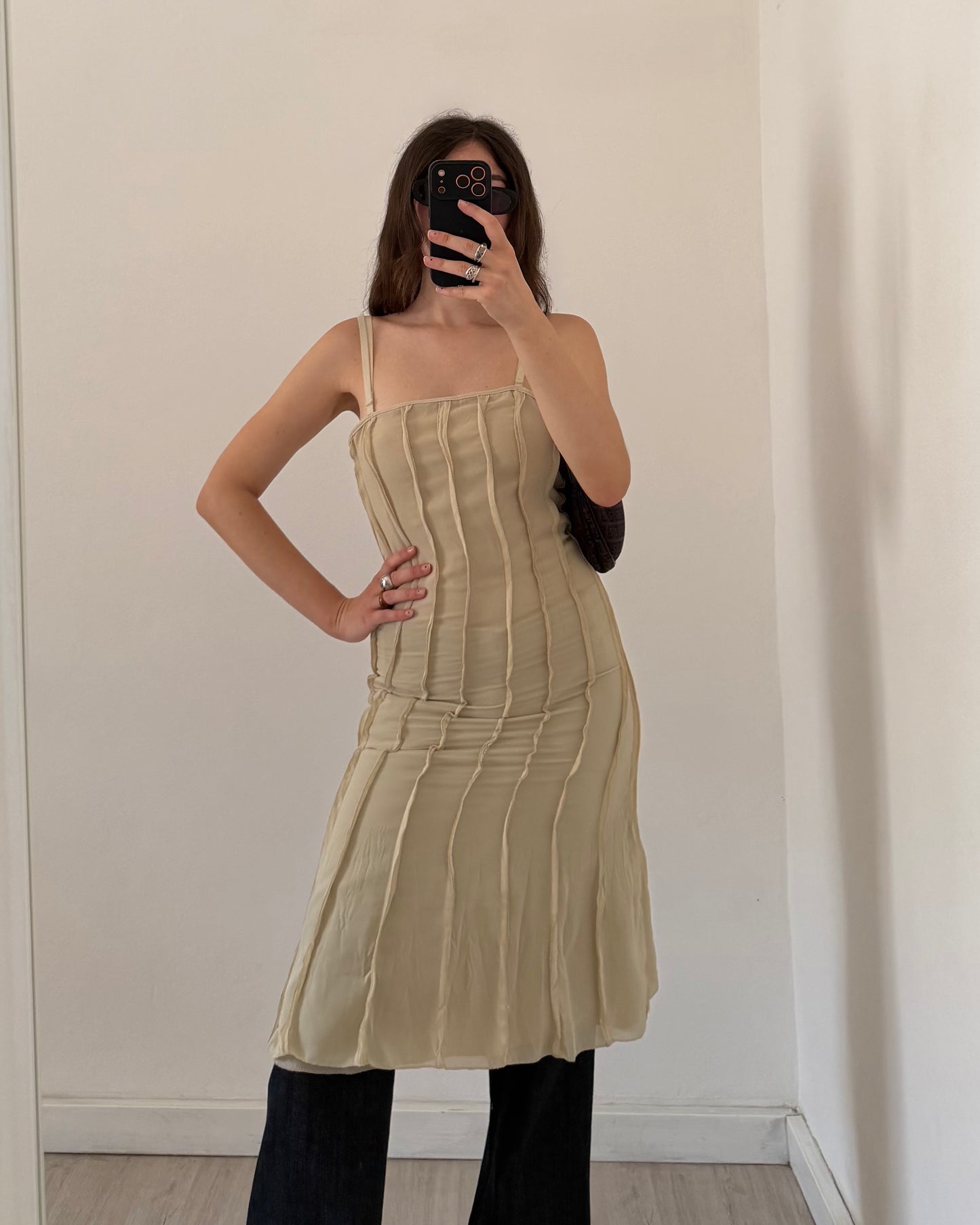 00s textured midi dress