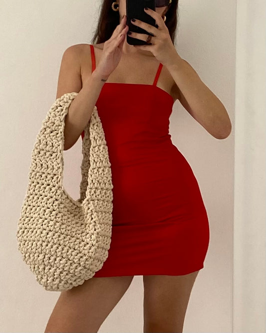 00s red mini dress