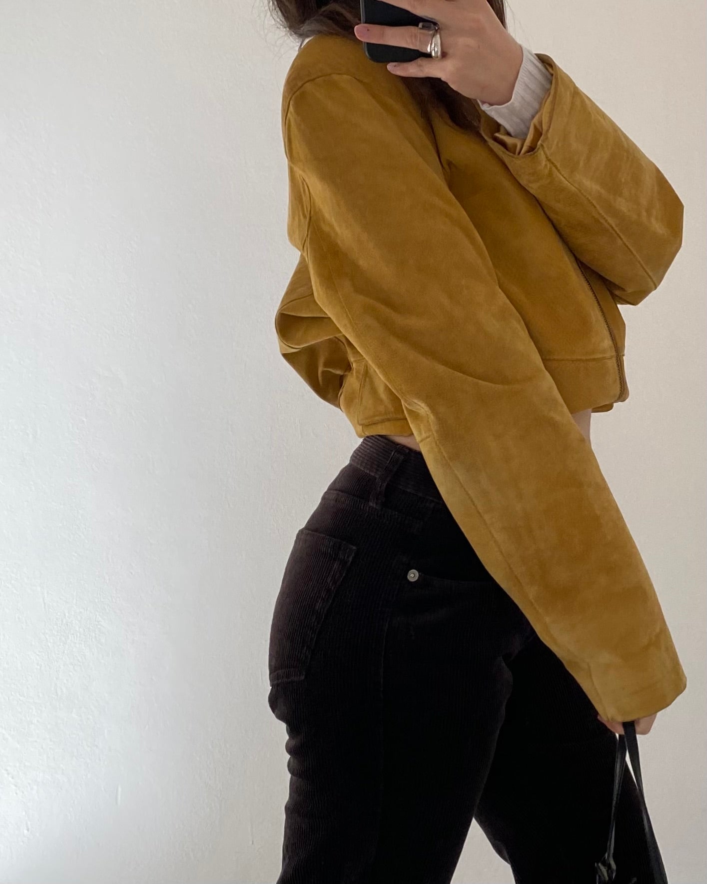 Brown cord flare trousers