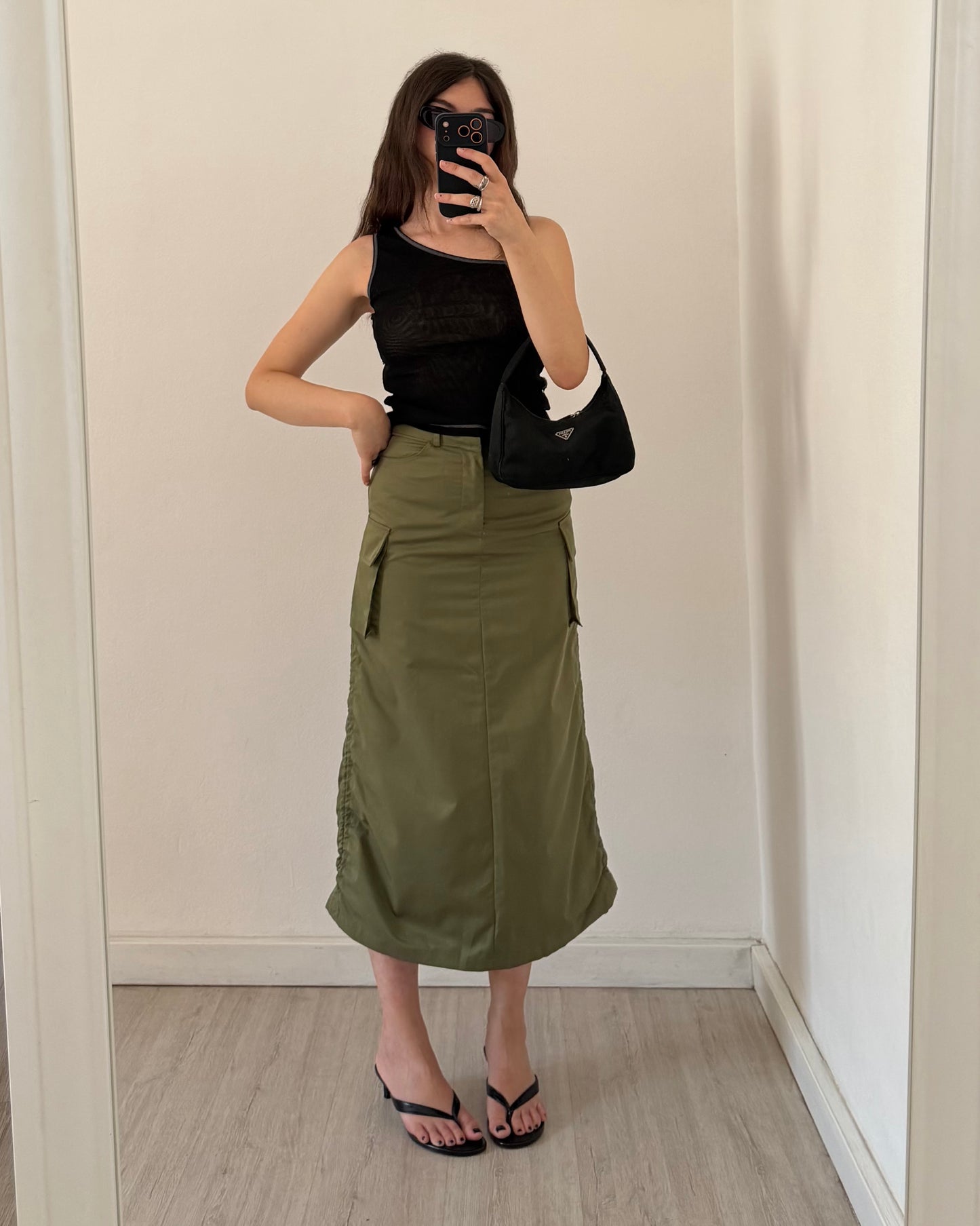 Cargo skirt with drawstrings