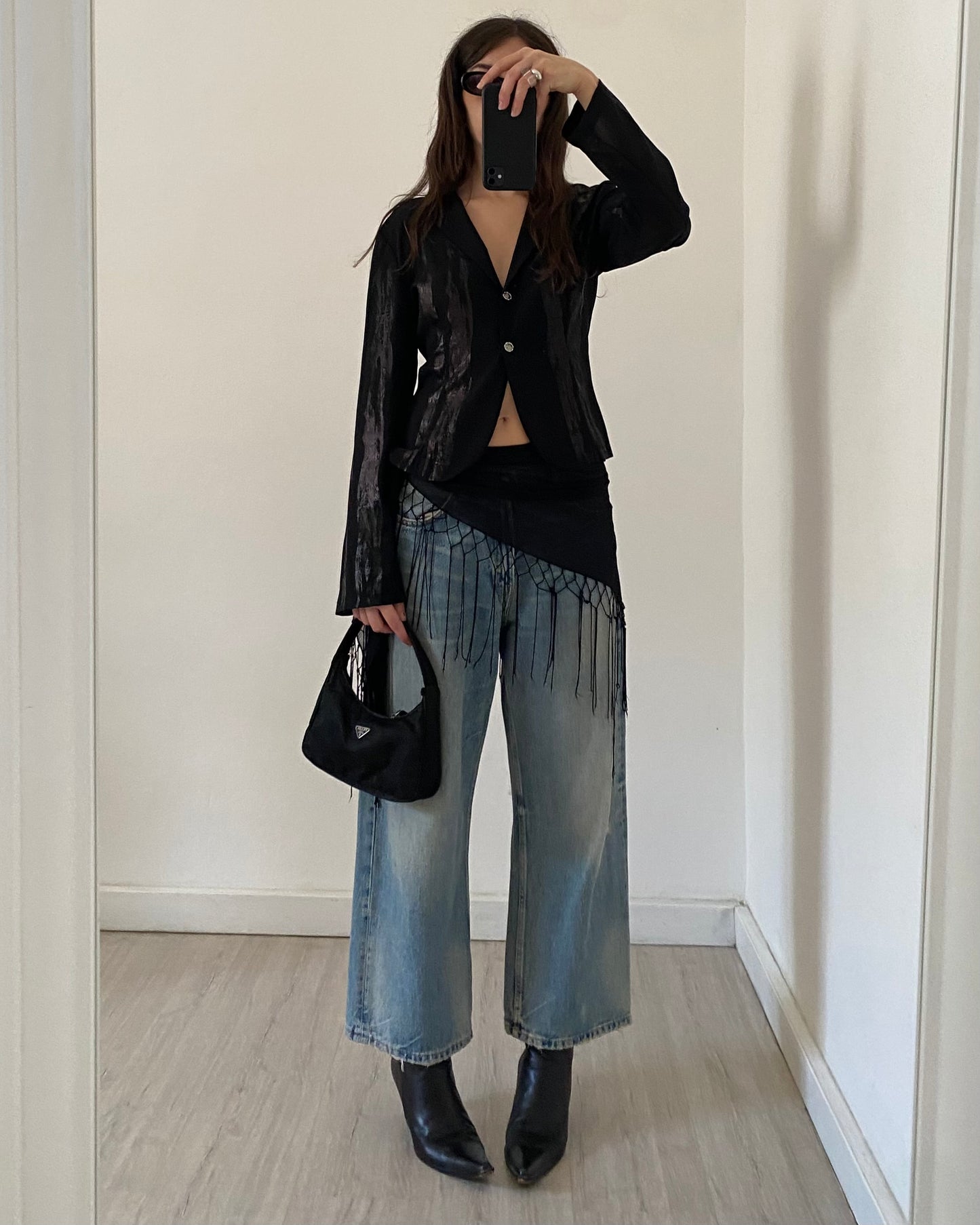 00s sheer blazer top