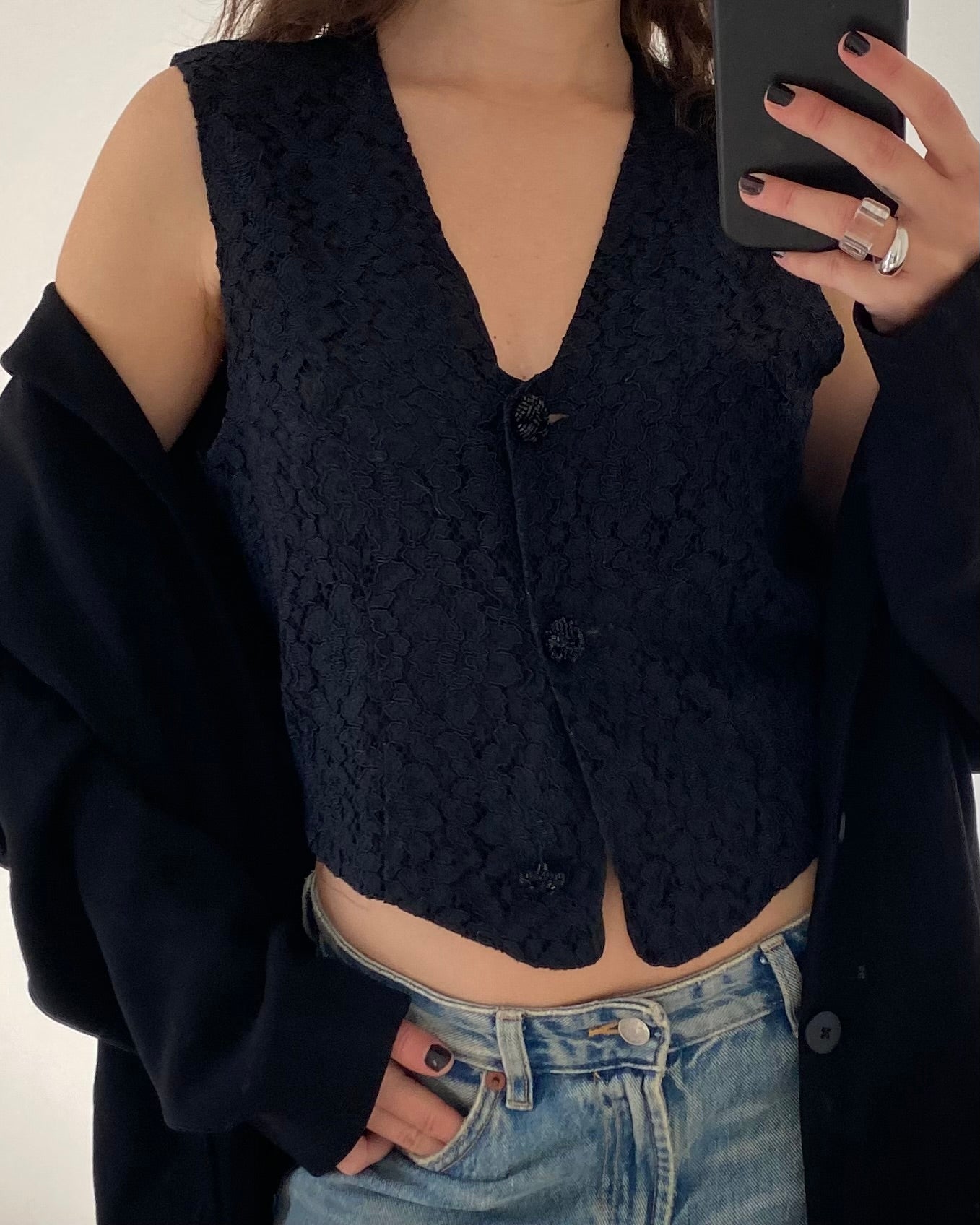 90s lace waistcoat top