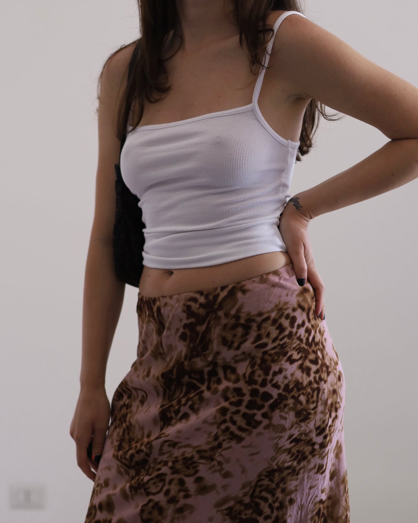 Leopard print long skirt