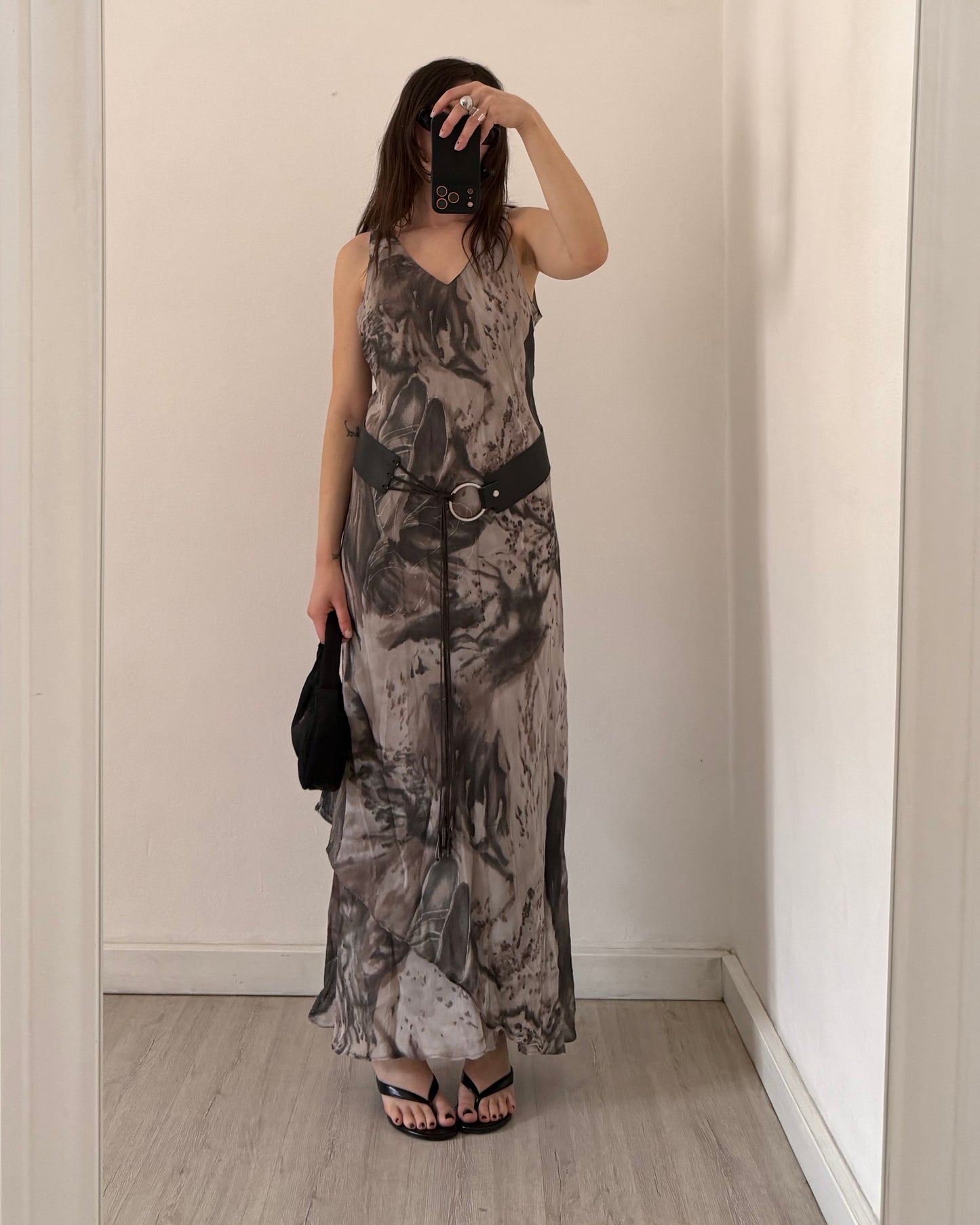 90s viscose maxi dress