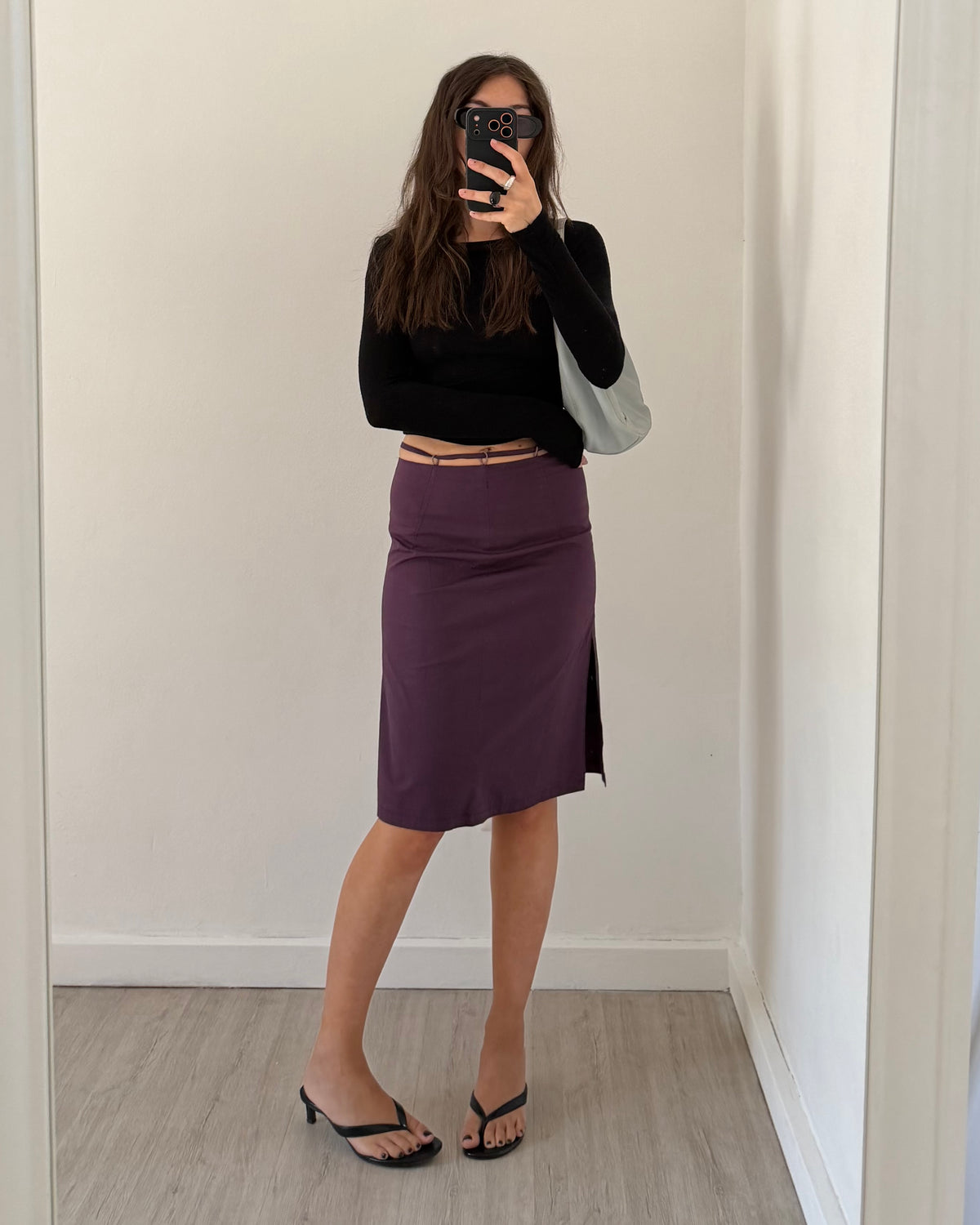 00s cut out midi skirt