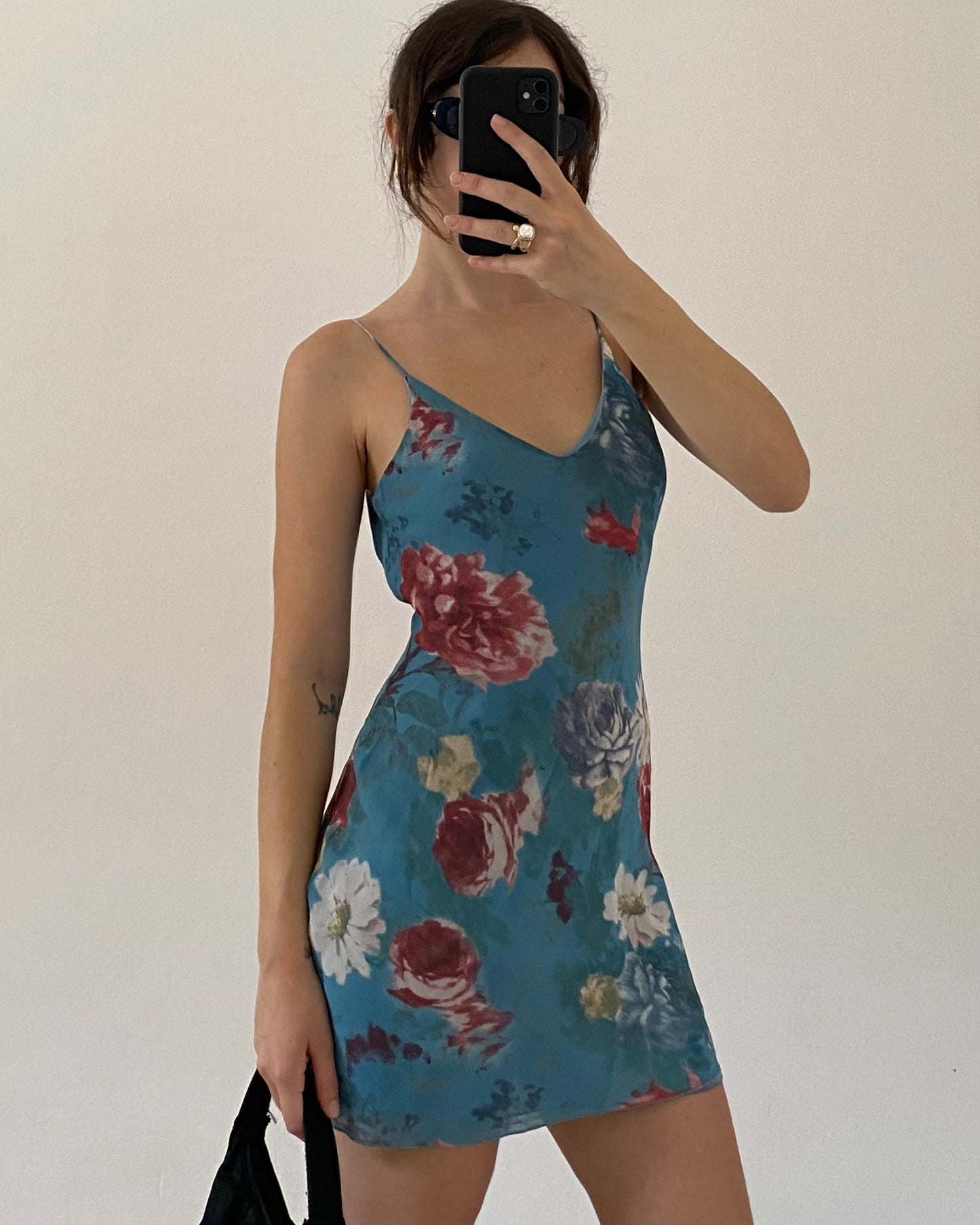 00s floral mini dress