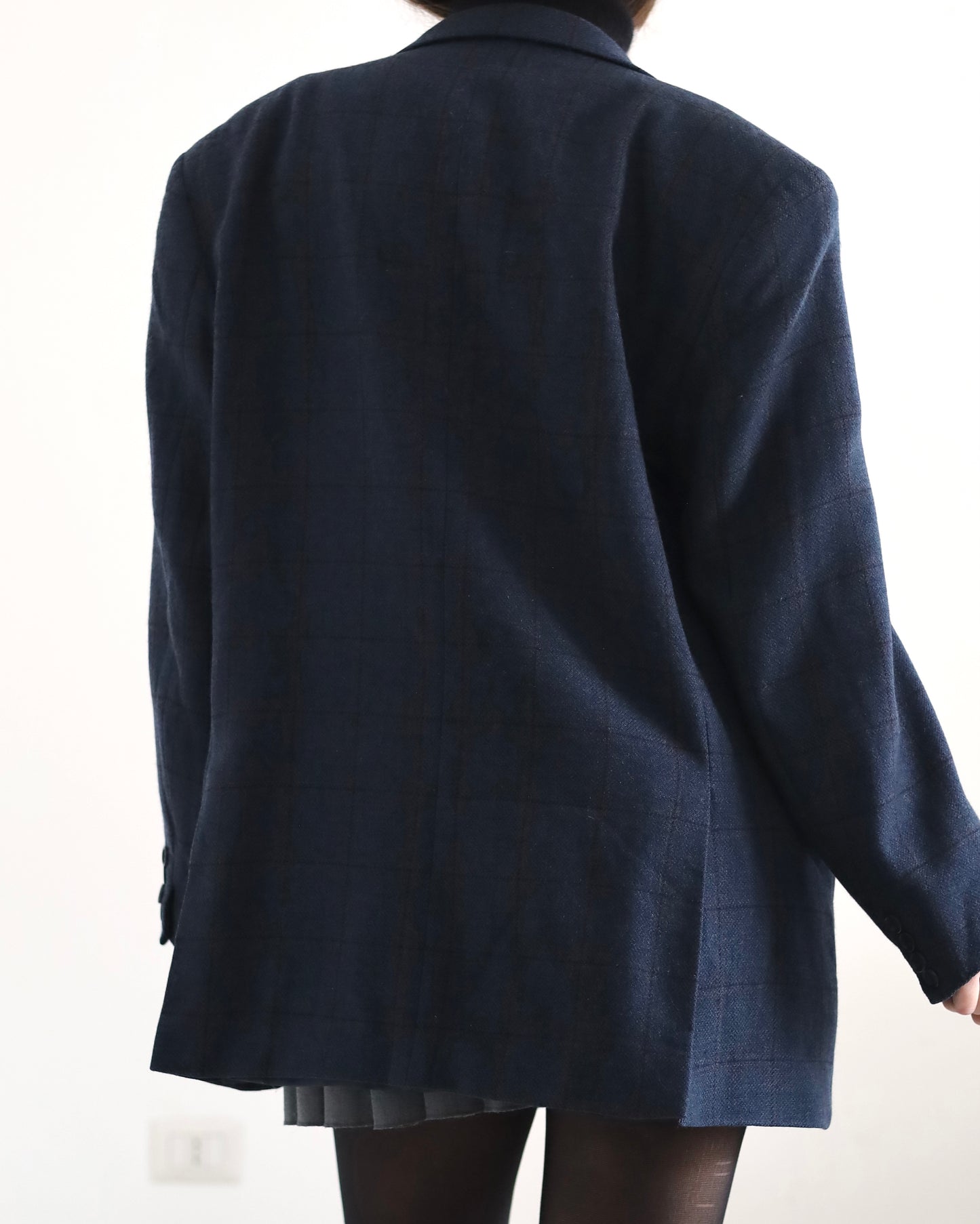 Wool check blazer