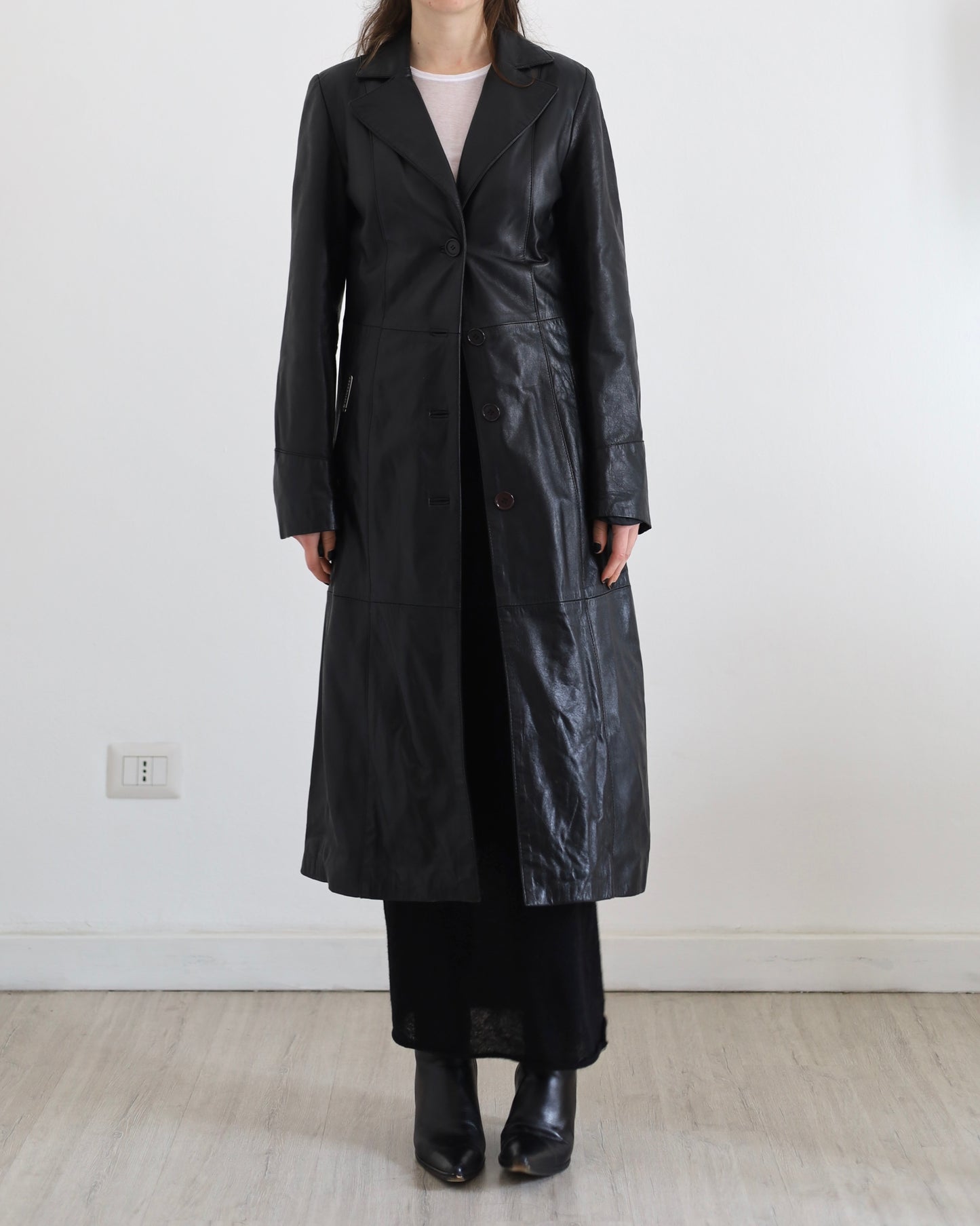 Long leather coat