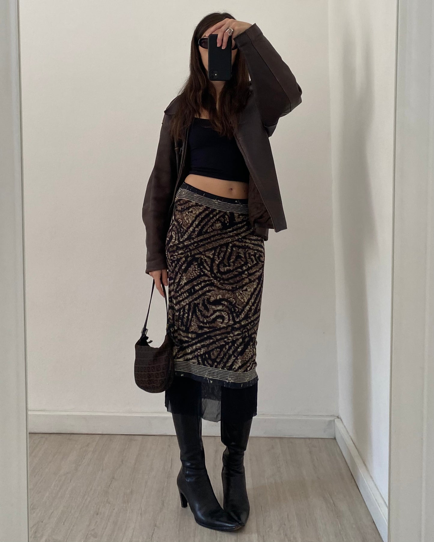 Micro mesh midi skirt