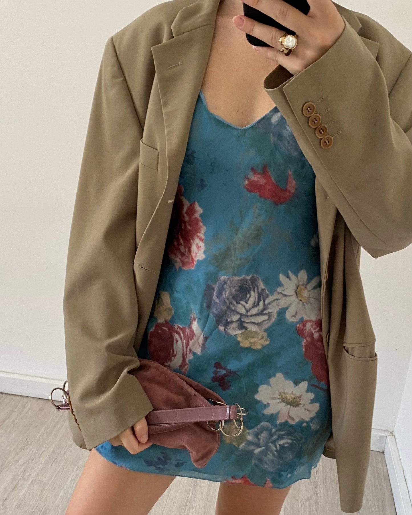 00s floral mini dress