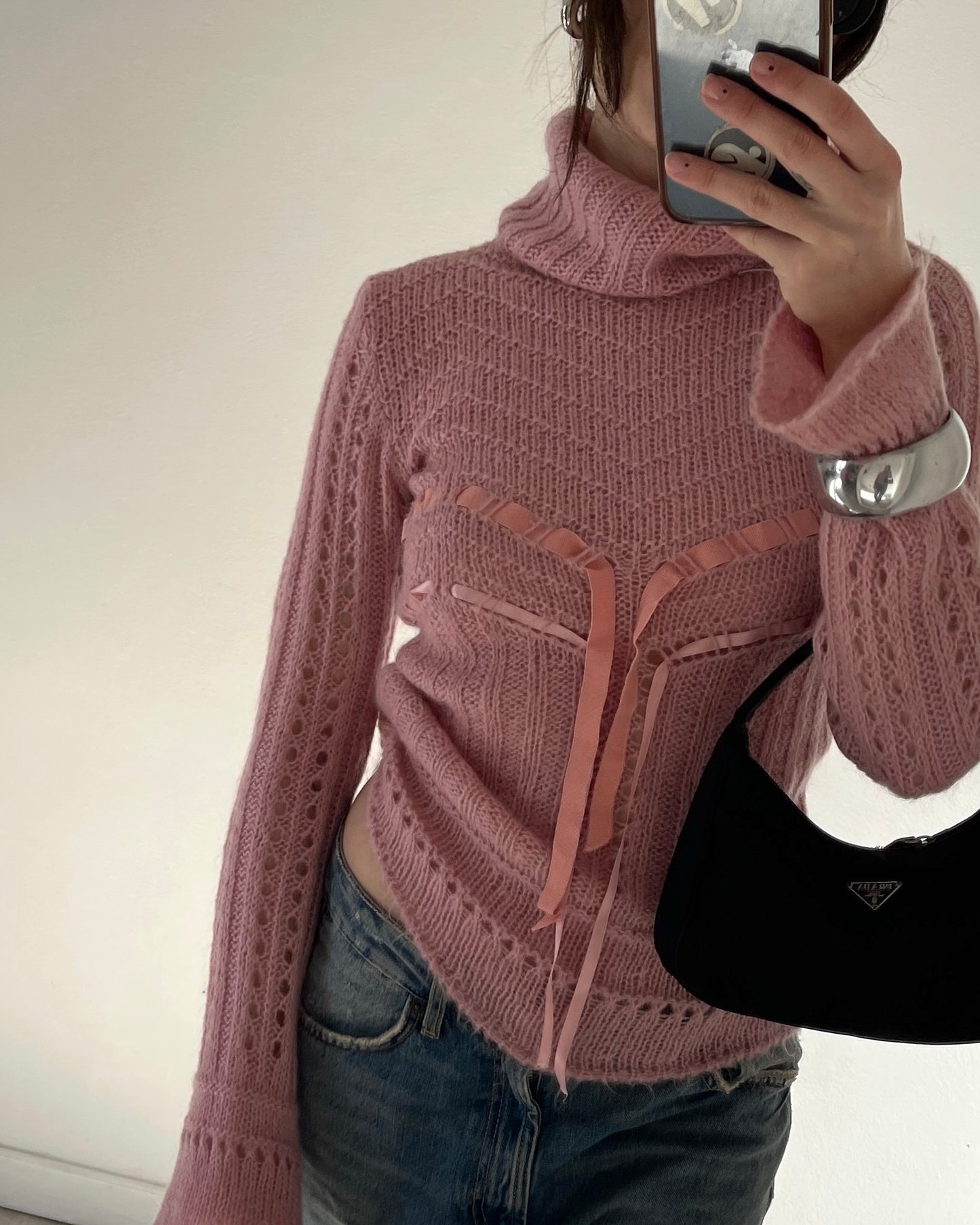 Baby pink mohair sweater