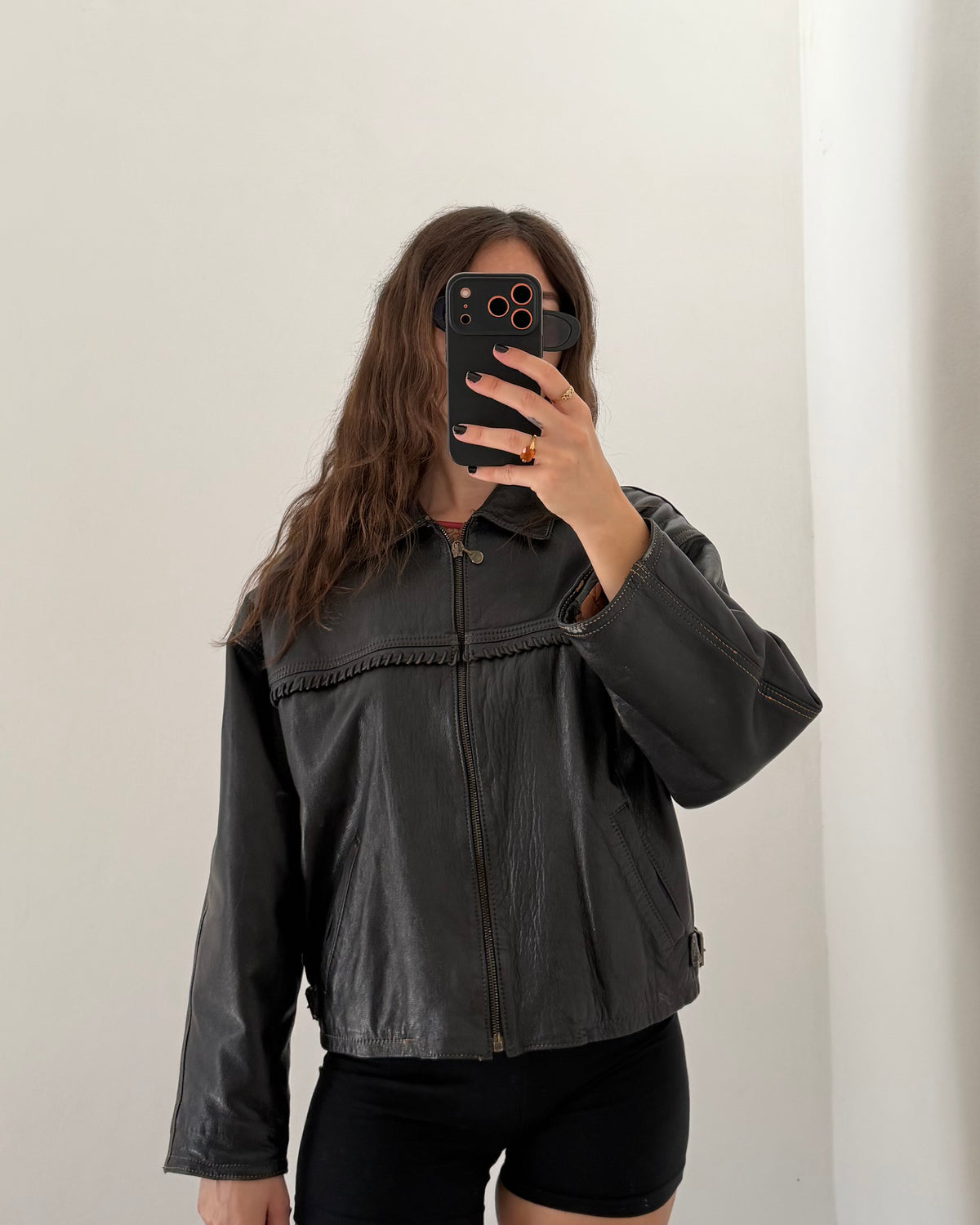 90s leather bomber jacket
