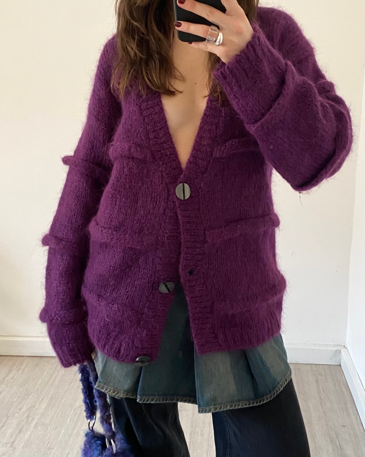 Chunky mohair wool cardigan