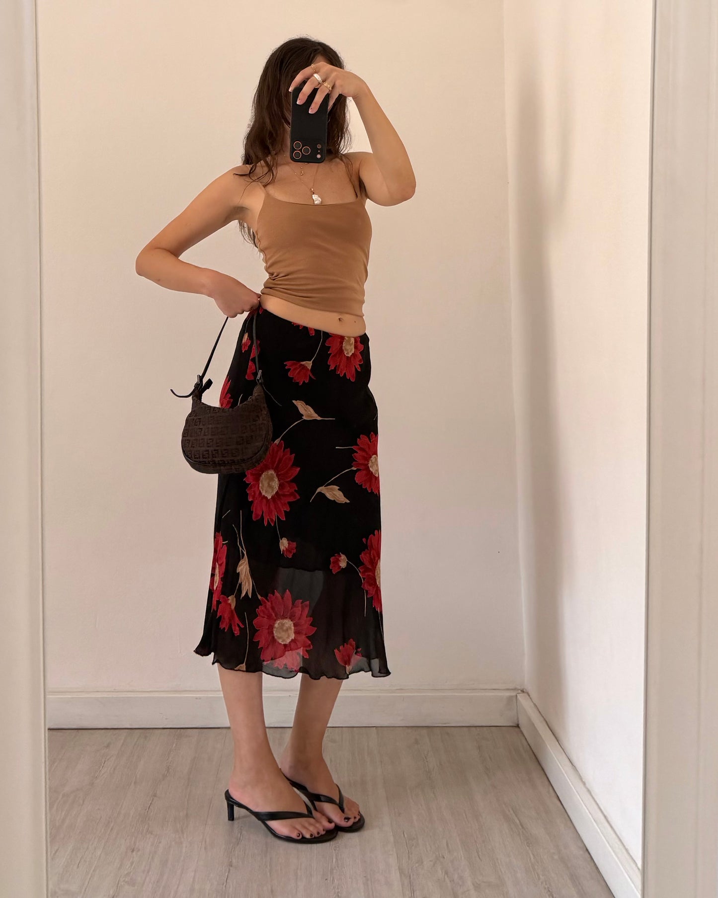 00s floral midi skirt