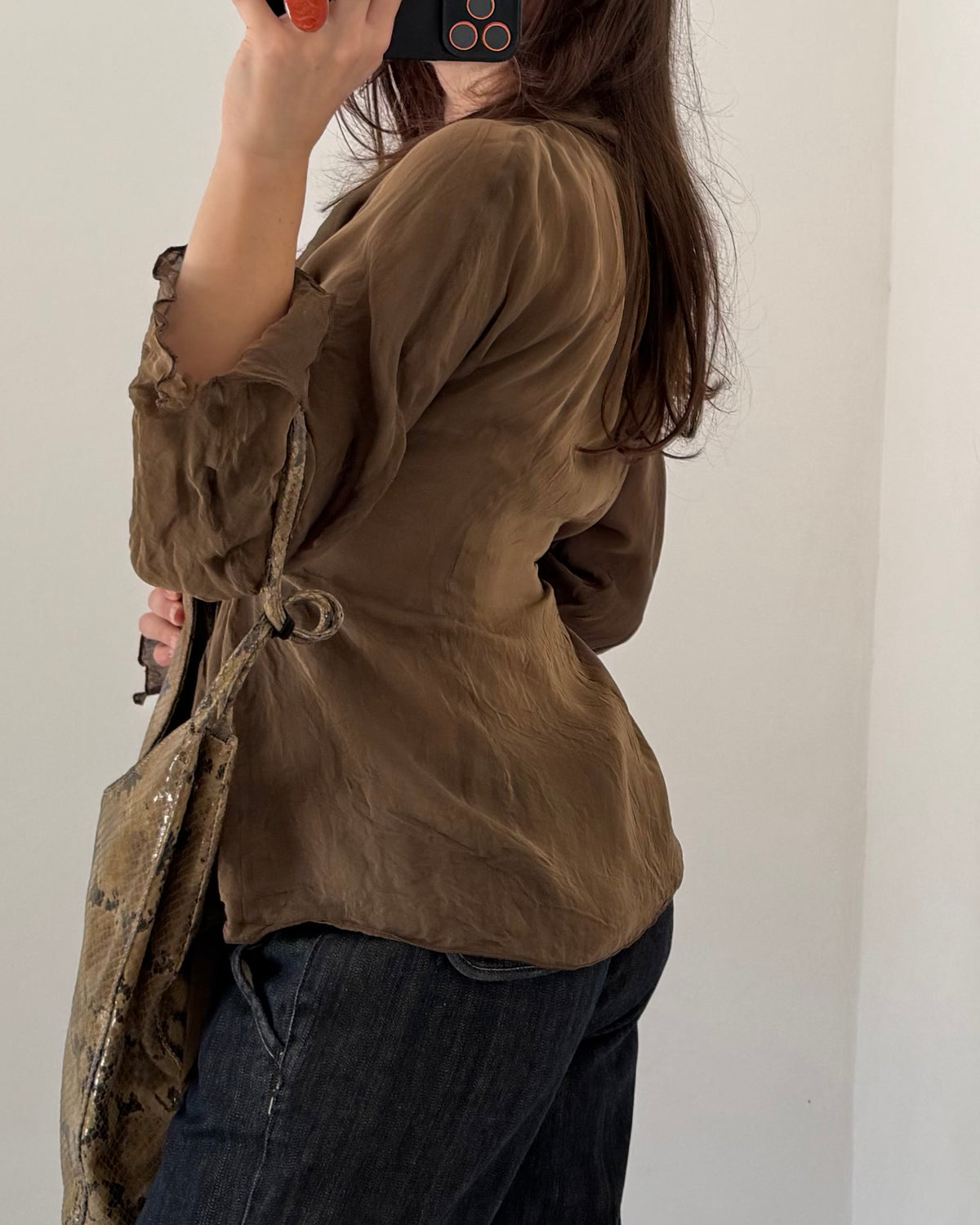 Silk asymmetric blouse