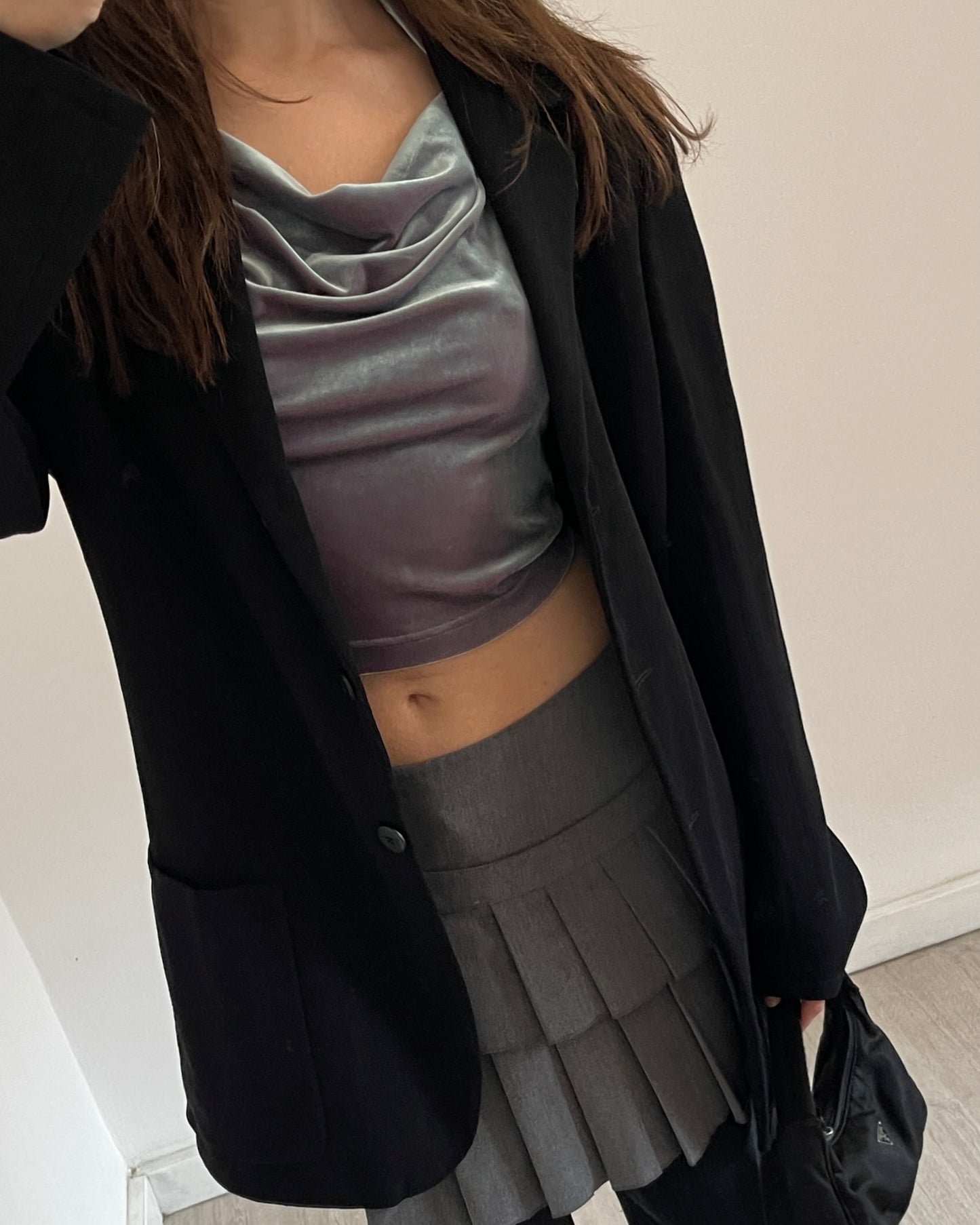 Iridescent velvet top