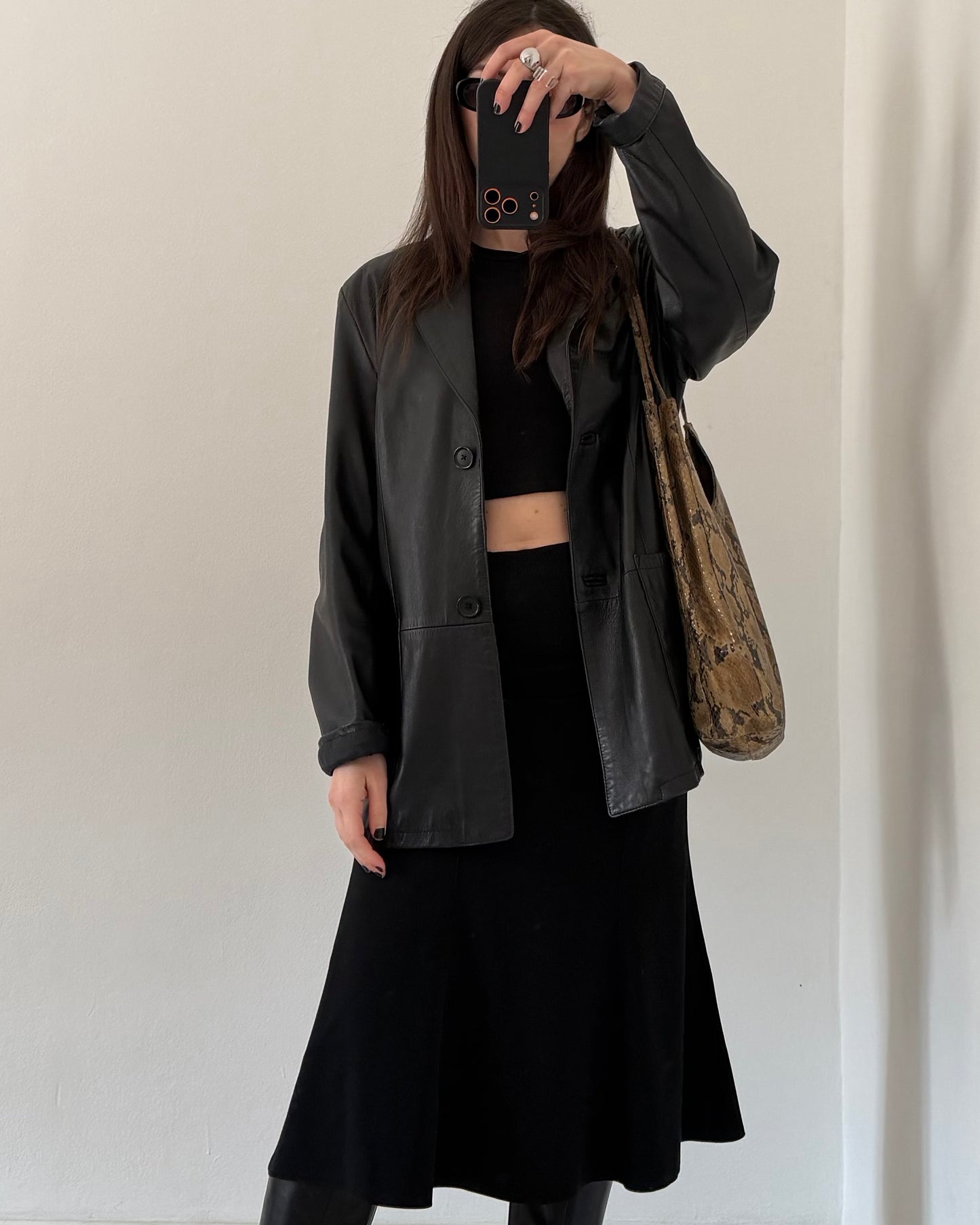 Black midi skirt