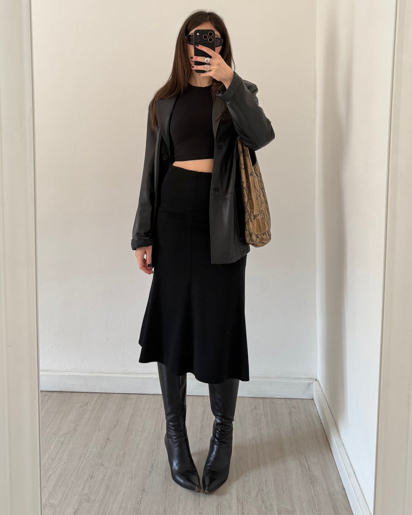 Black midi skirt