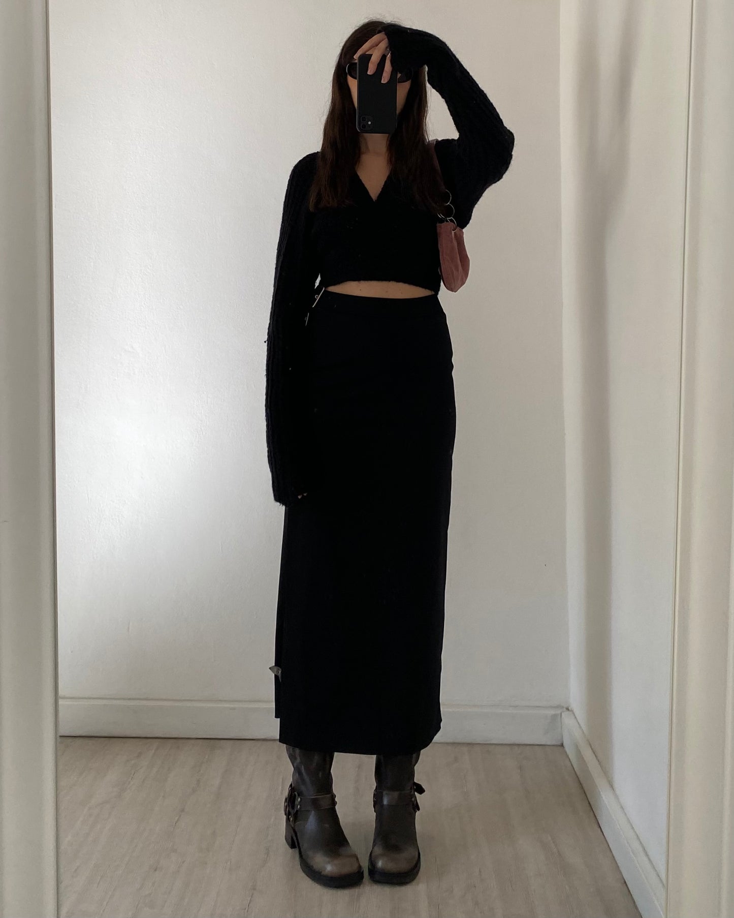 00s black maxi skirt