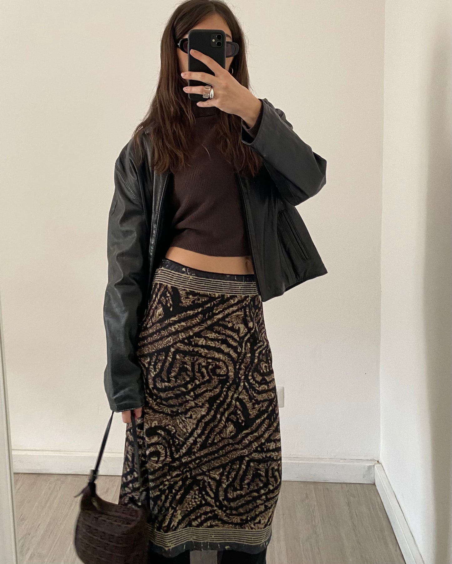 Micro mesh midi skirt