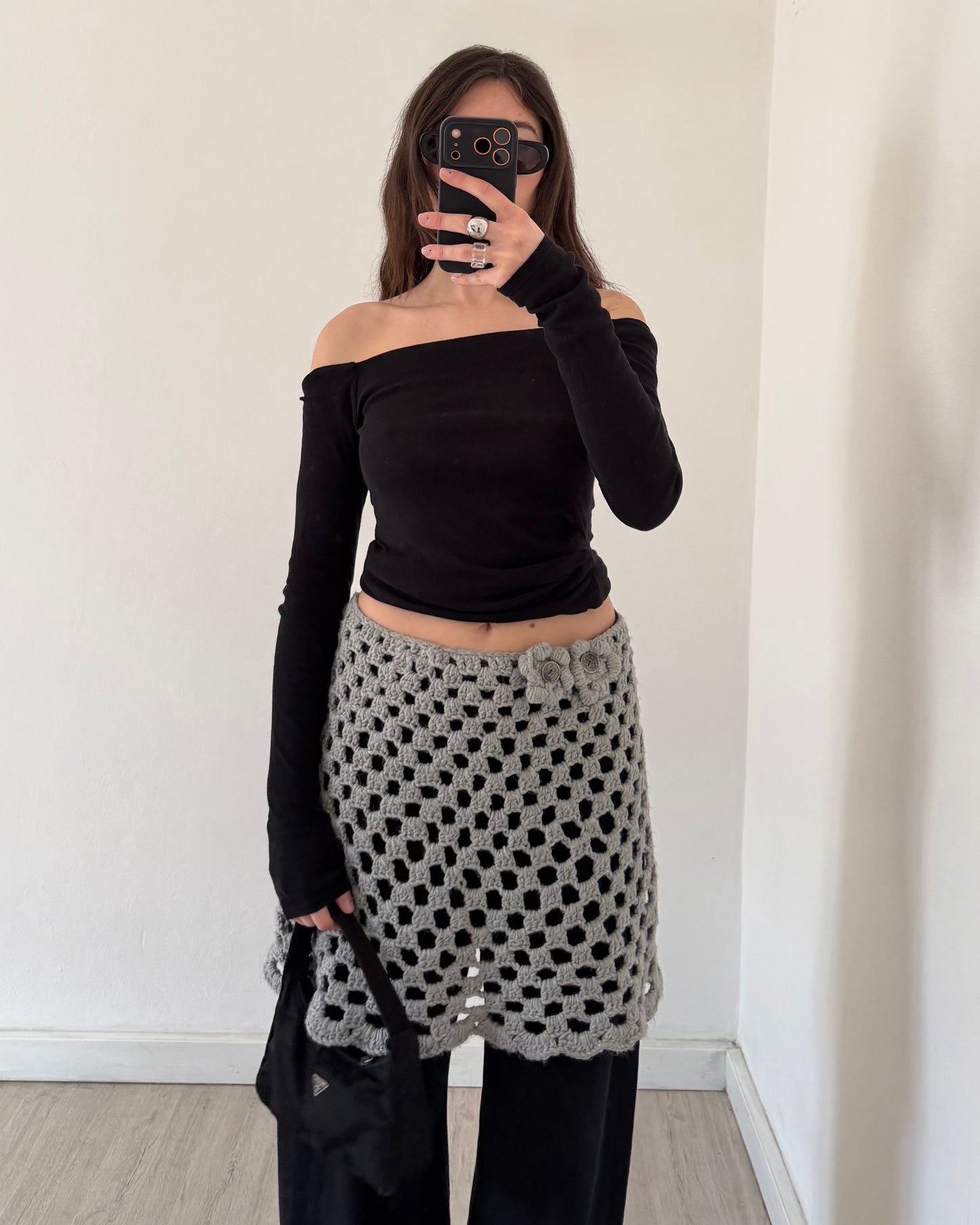 Crochet mini skirt